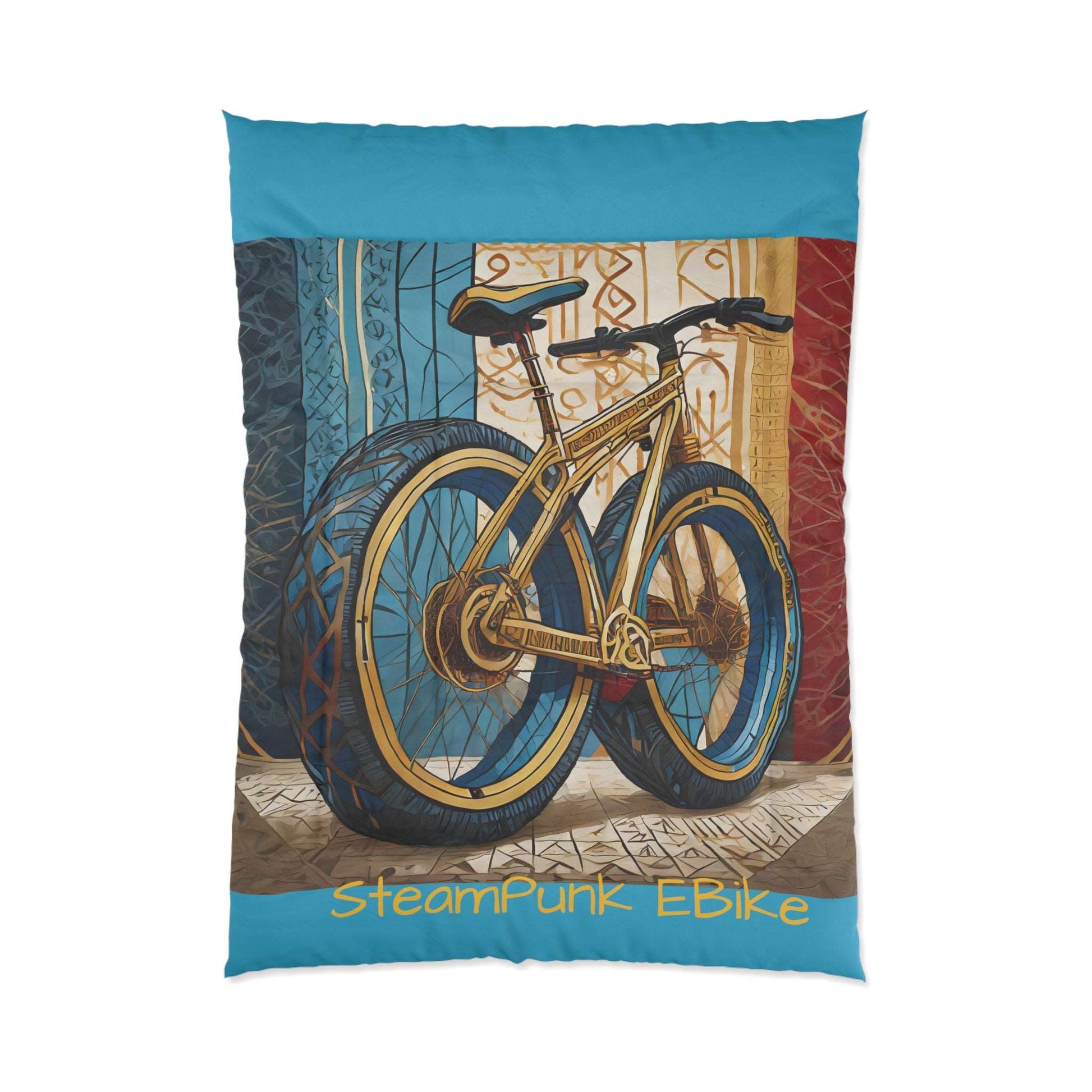 Steampunk EBike Gematria patterns Comforter