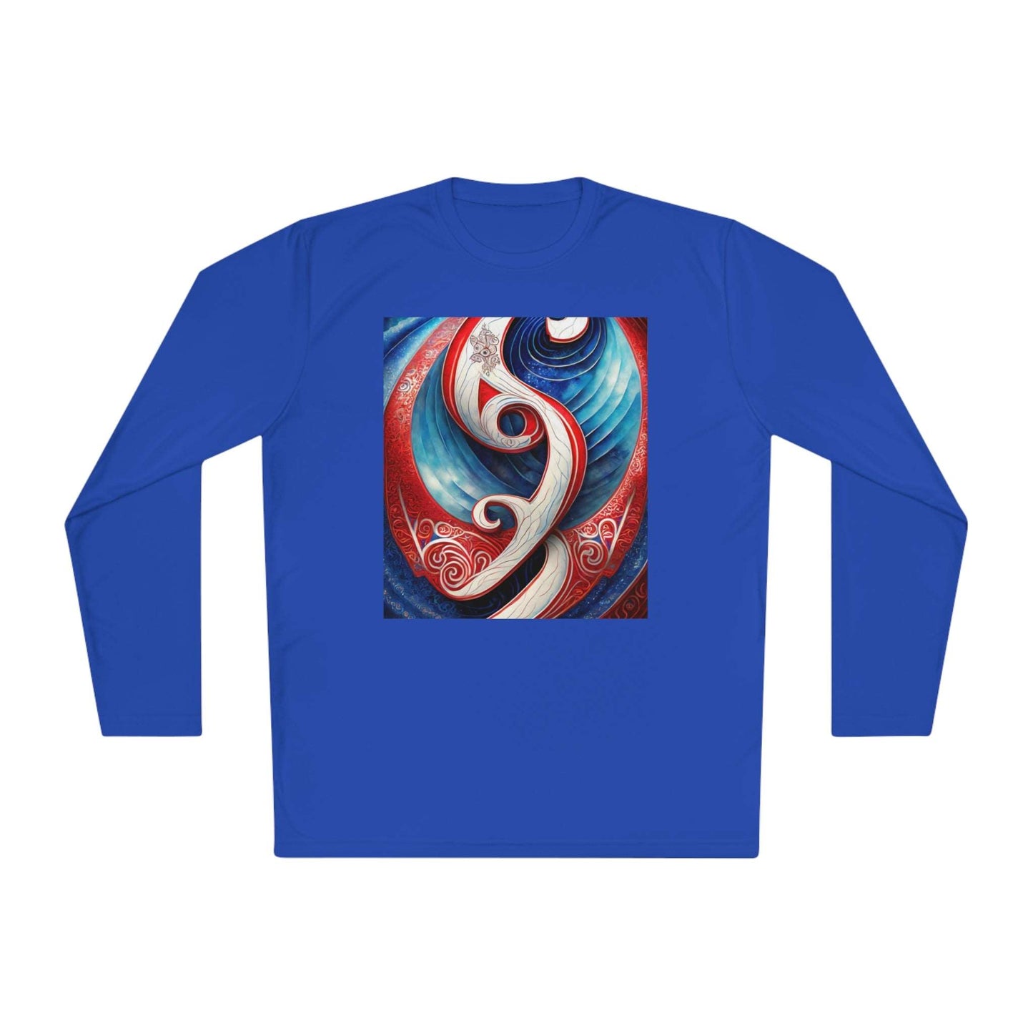 Gender-Neutral Fish Gematria PR Blue Long Sleeve Tee