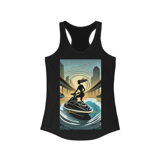 Tank Top unisex adult Racerback Where Numbers and Water Unite on Jet Skis
