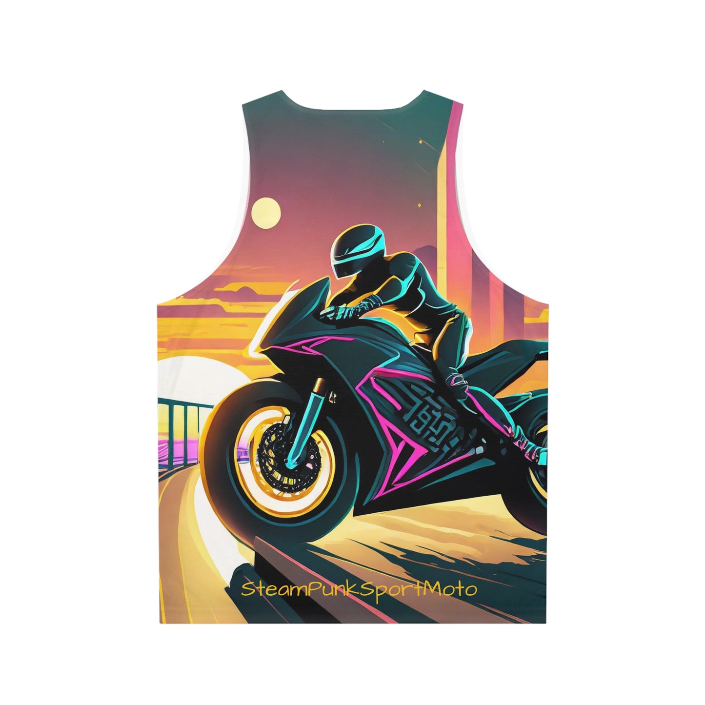 Sport Moto Sportbike Night Ride Miami Unisex Tank Top (AOP)