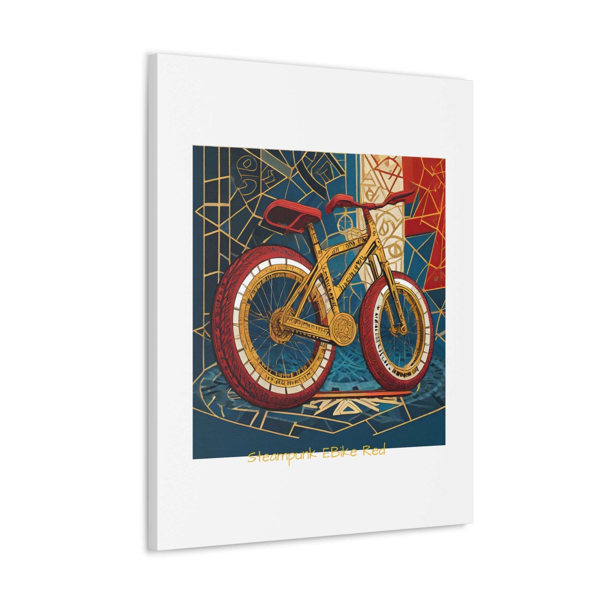 Steampunk EBike Red Gematria Canvas Gallery Wraps by Jacquie B