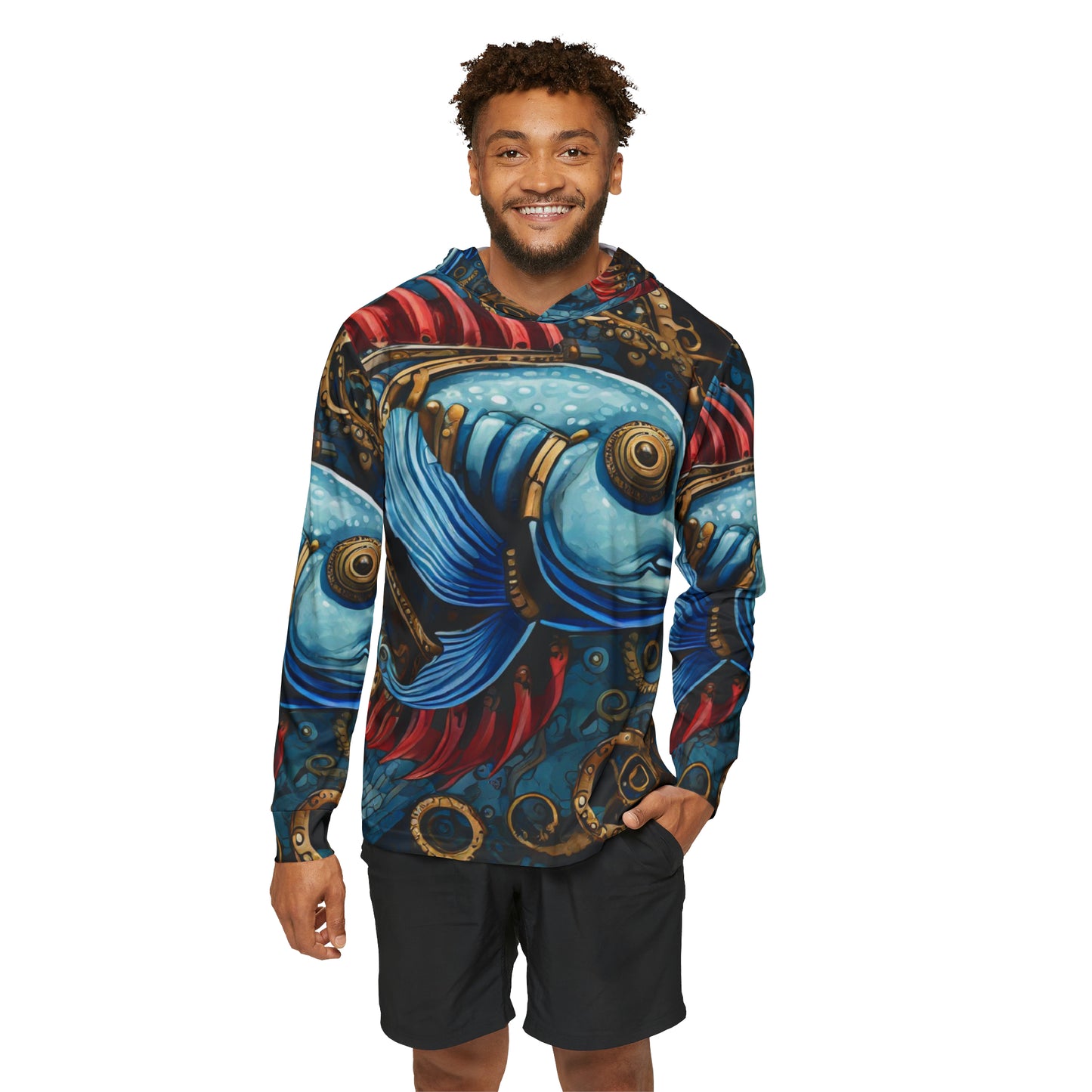 Unisex Adult Sports Warmup Hoodie (AOP) Steampunk Grouper