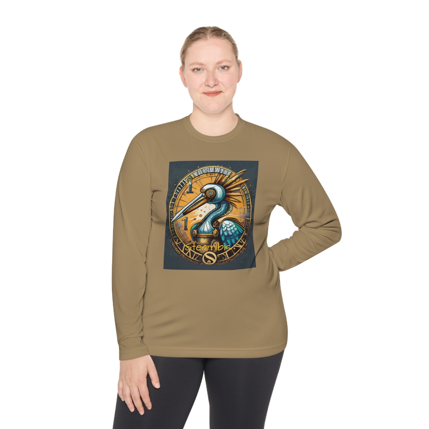 Unisex Adult Lightweight Long Sleeve Tee Steampunk Gematria Ibis Avian Vintage collection