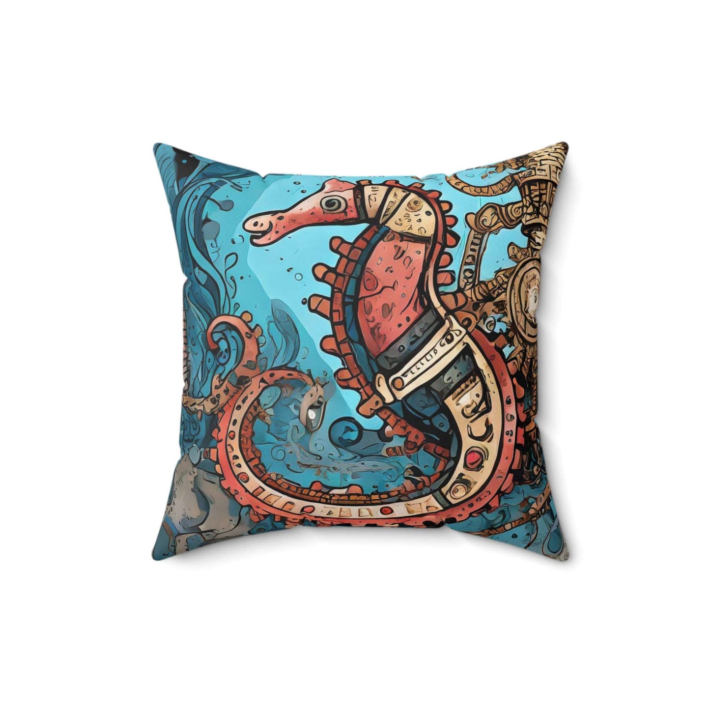 Spun Polyester Square Pillow Steampunk Friends