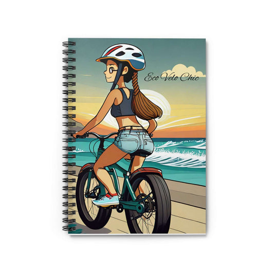 Eco Velo Chic Electric Bicycle Fashion -Spiral Notebook - Ruled Line