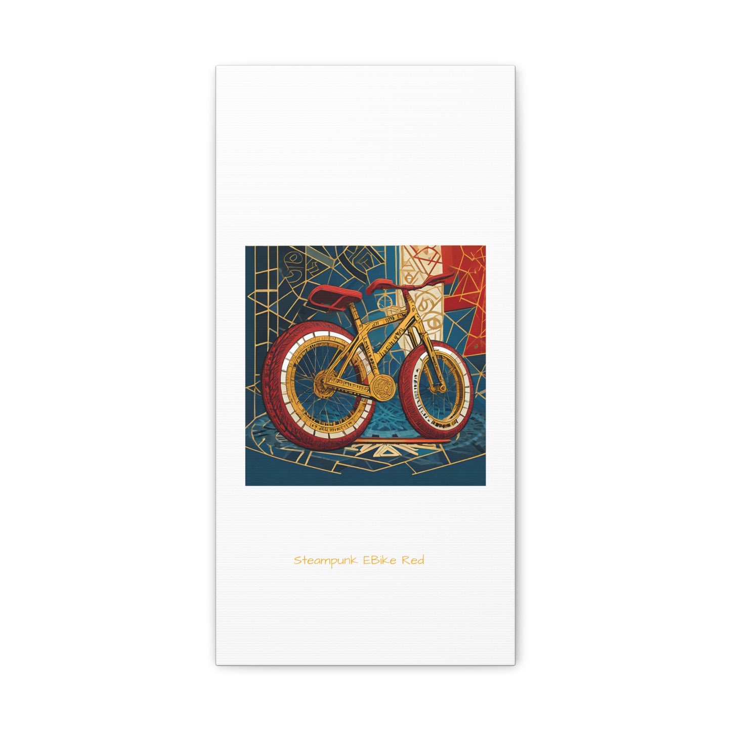 Steampunk EBike Red Gematria Canvas Gallery Wraps by Jacquie B