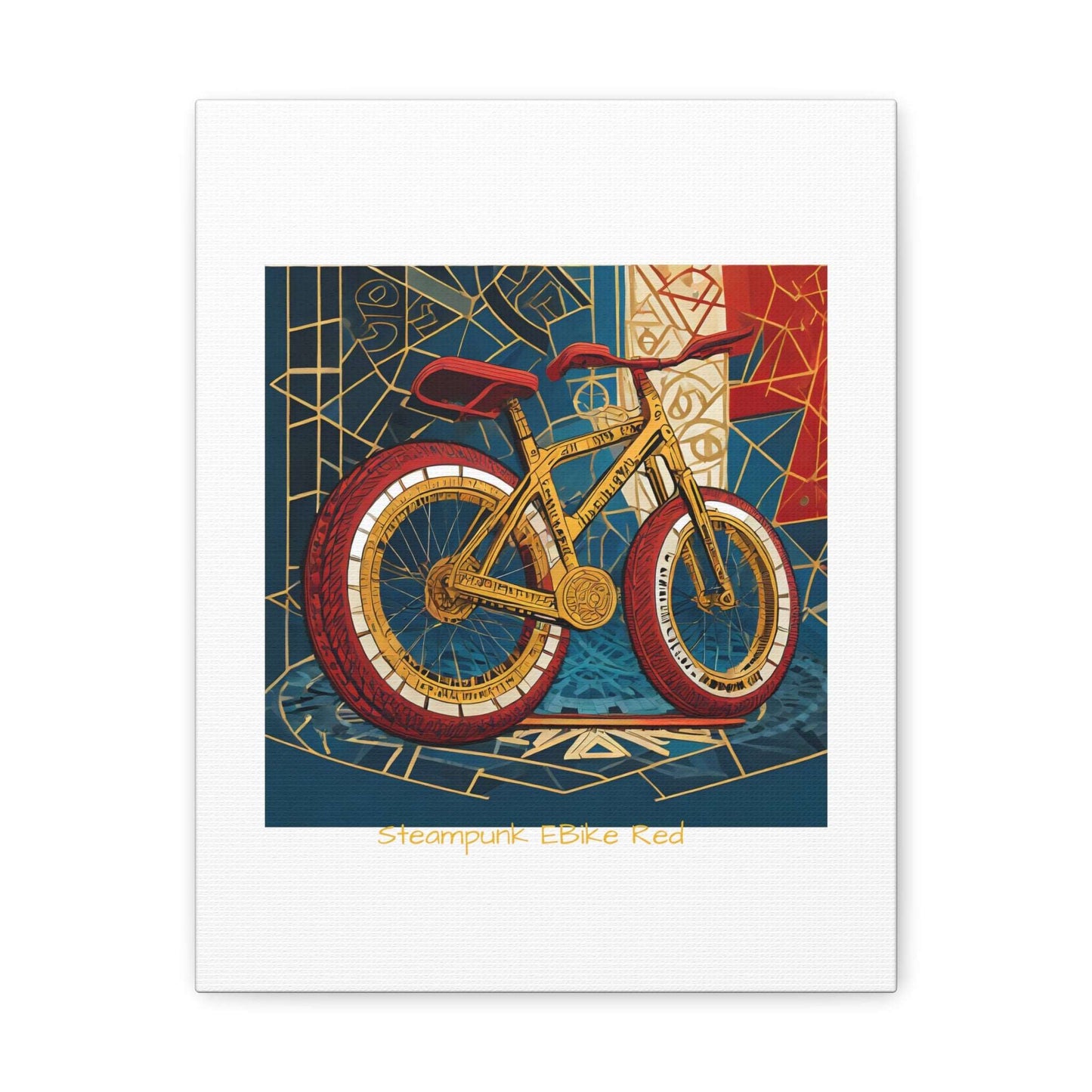 Steampunk EBike Red Gematria Canvas Gallery Wraps by Jacquie B