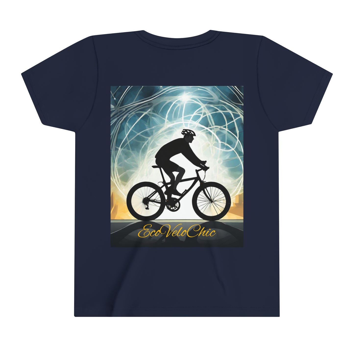 Youth Short Sleeve Tee Eco Velo Chic Electric Bicycle Ebike E bike Kids 5-8 yr. Unisex Collection