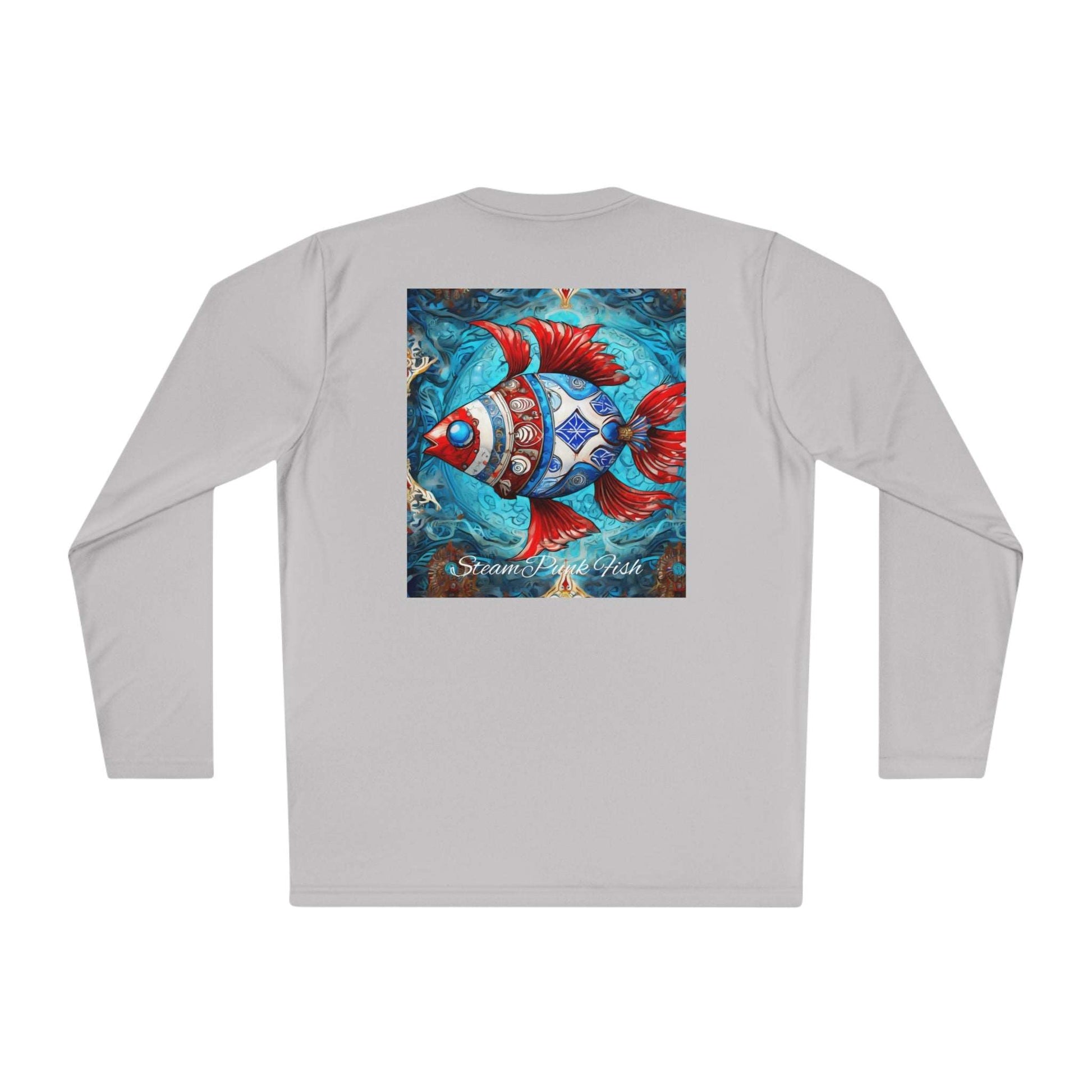 Gender-Neutral Fish Gematria PR Blue Long Sleeve Tee