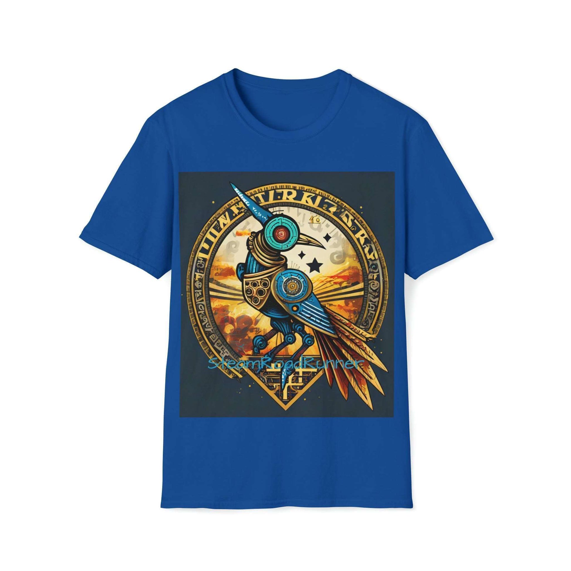Adult Softstyle T-Shirt Steam Punk Avian Gematria Road Runner Blue