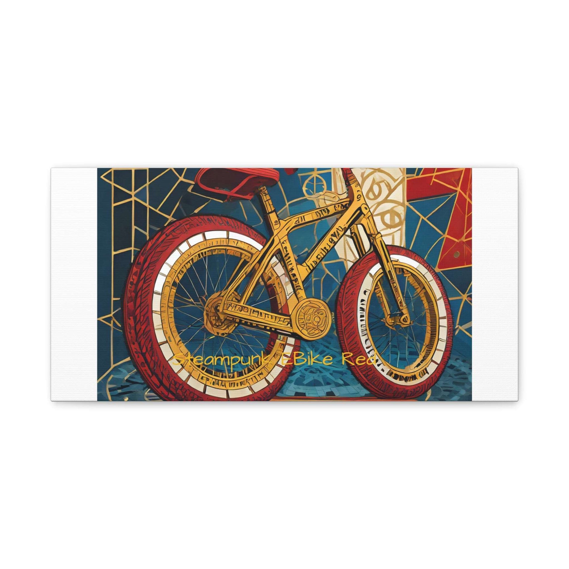 Steampunk EBike Red Gematria Canvas Gallery Wraps by Jacquie B