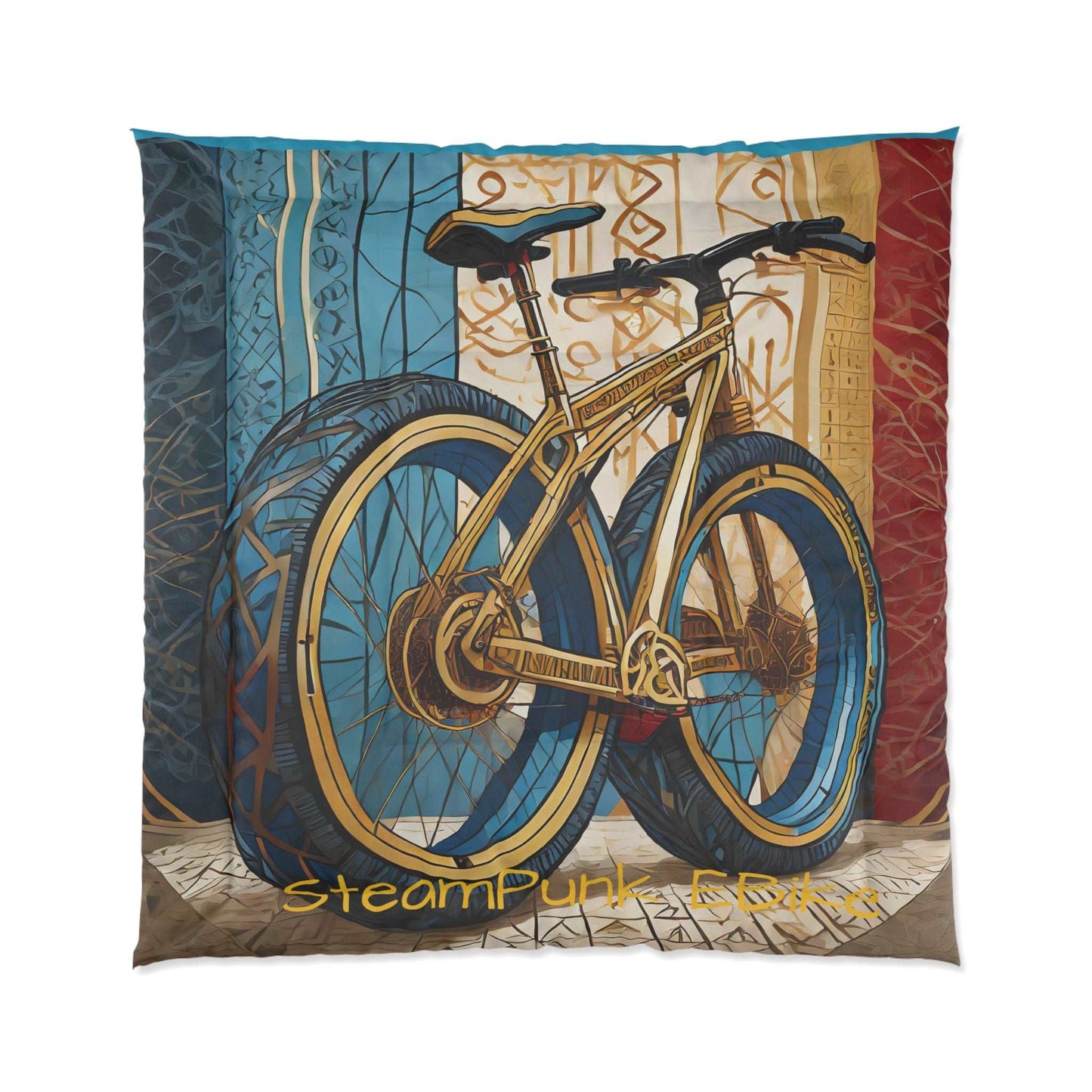 Steampunk EBike Gematria patterns Comforter