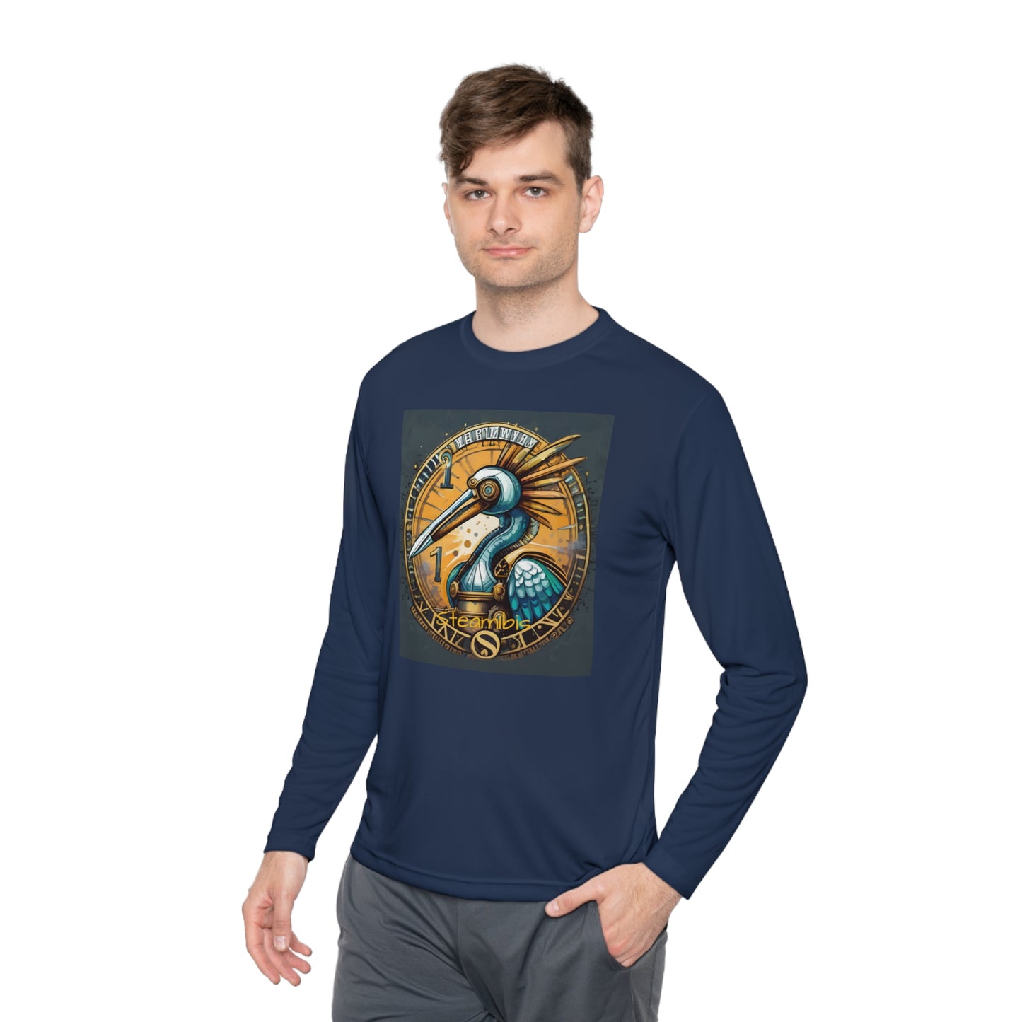 Unisex Adult Lightweight Long Sleeve Tee Steampunk Gematria Ibis Avian Vintage collection