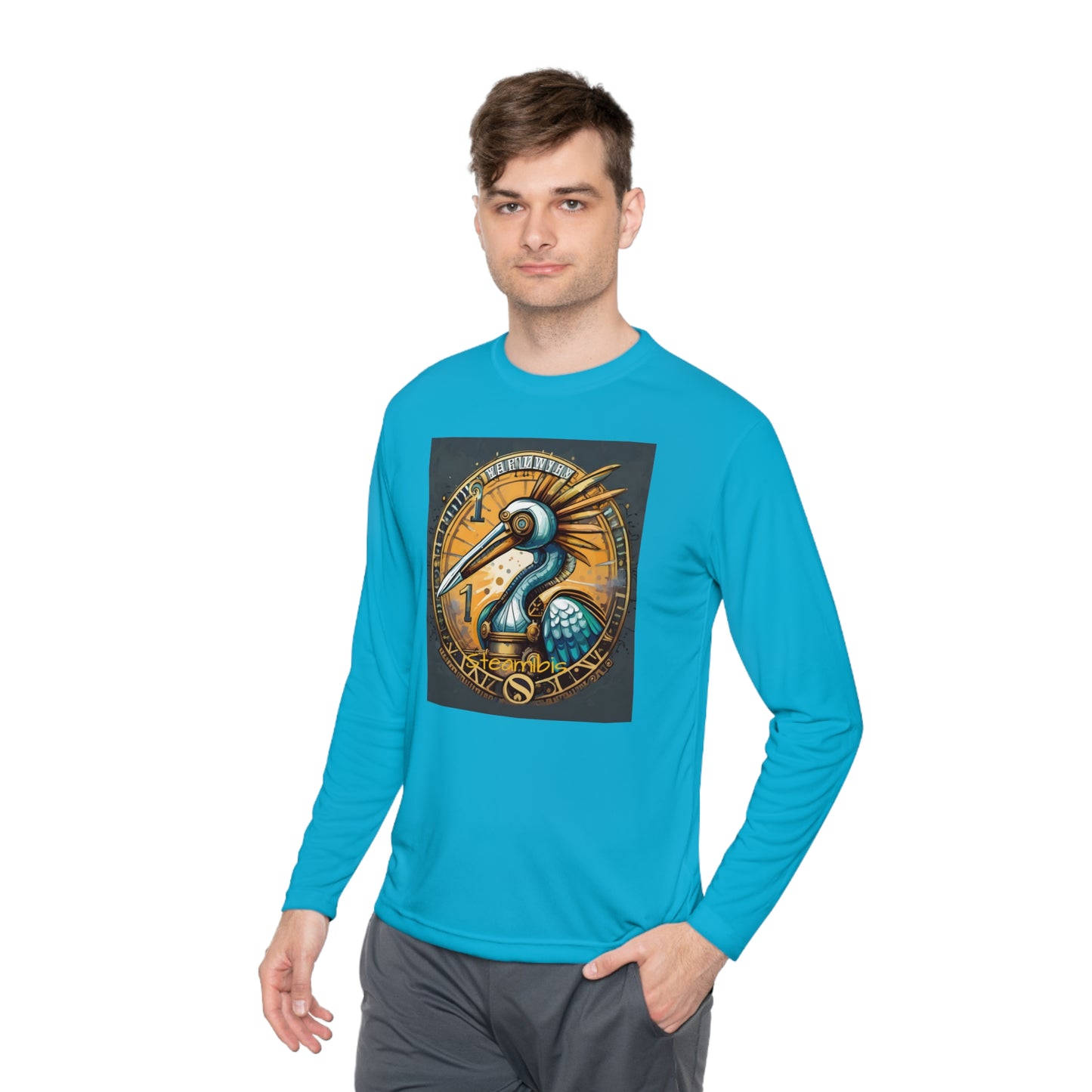 Unisex Adult Lightweight Long Sleeve Tee Steampunk Gematria Ibis Avian Vintage collection