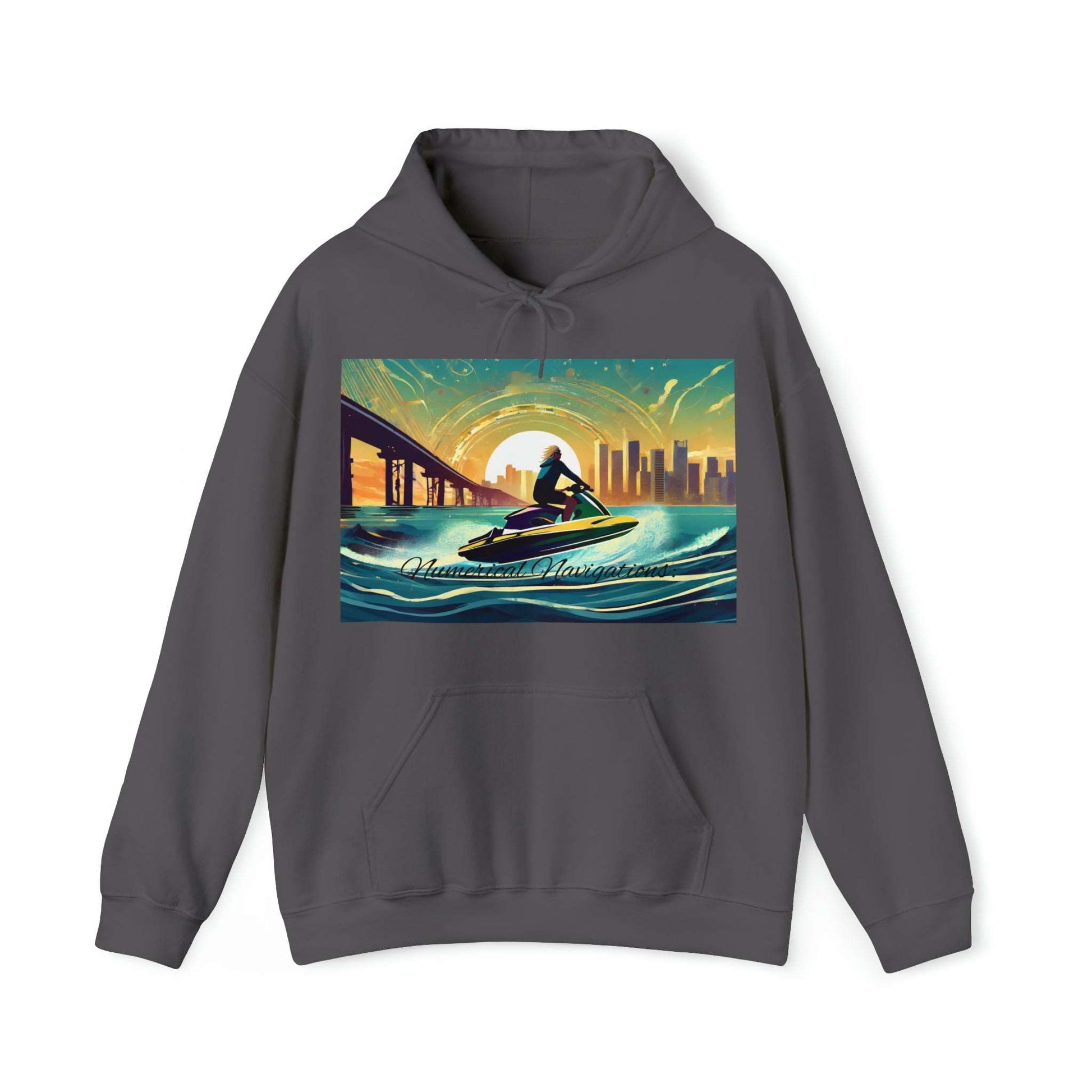 Hoodie Sweatshirt Waves of Wisdom: Unisex Numerology Jet ski Rides for the Adventurous