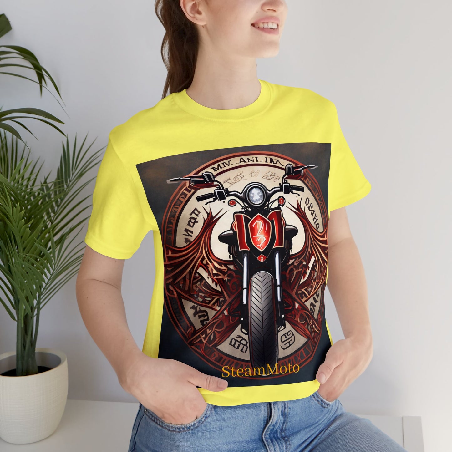 Unisex adult Jersey Short Sleeve Tee Breaking Free Steampunk Spiritual Meaning of Motorcycles tshirt