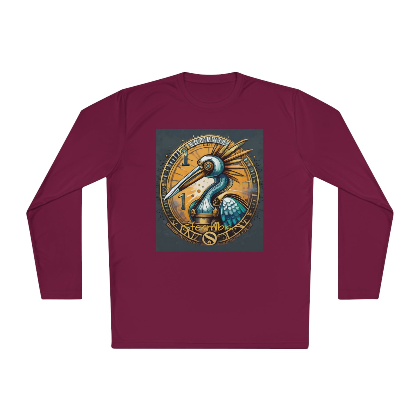 Unisex Adult Lightweight Long Sleeve Tee Steampunk Gematria Ibis Avian Vintage collection