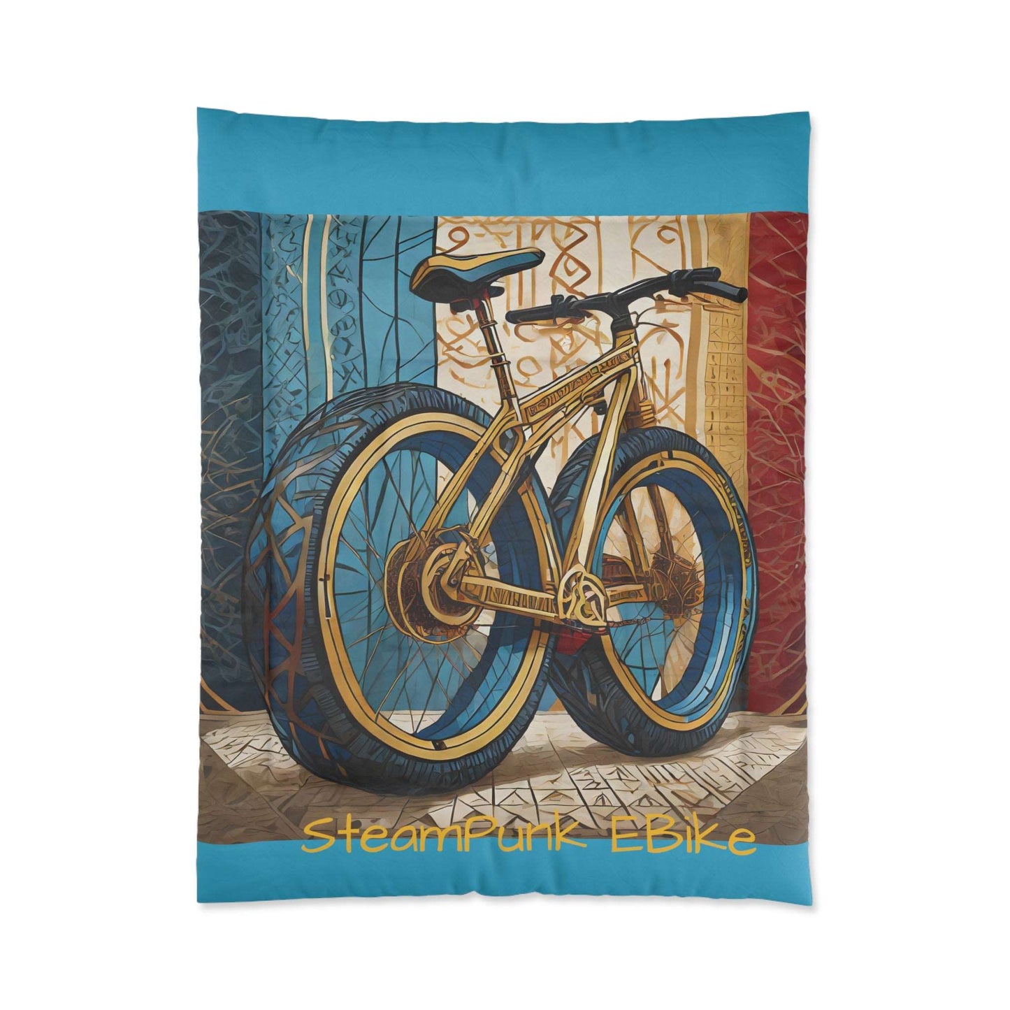 Steampunk EBike Gematria patterns Comforter