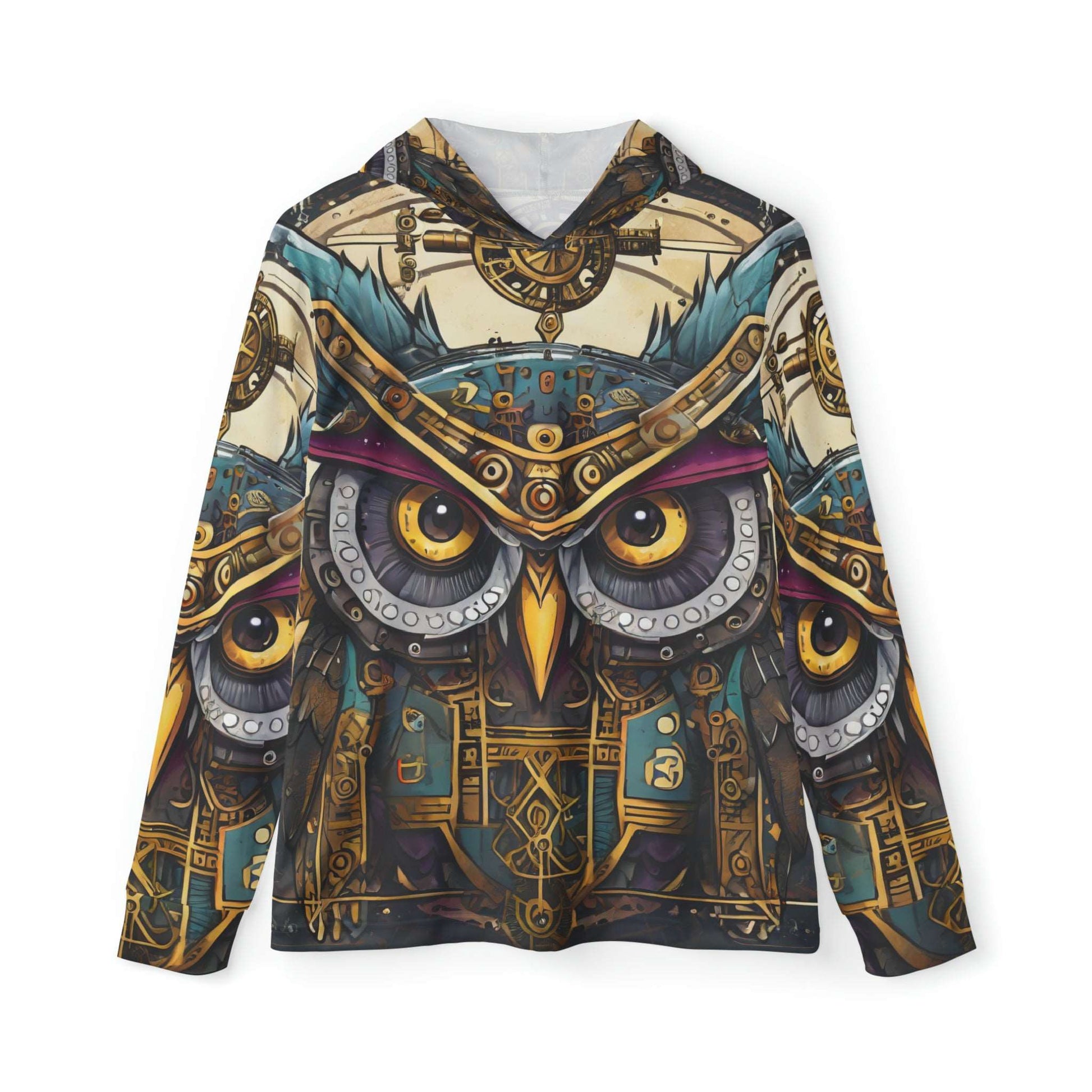 Men's Adult Sports Warmup Hoodie Steampunk Owl, Numerology, and Gematria Inspired