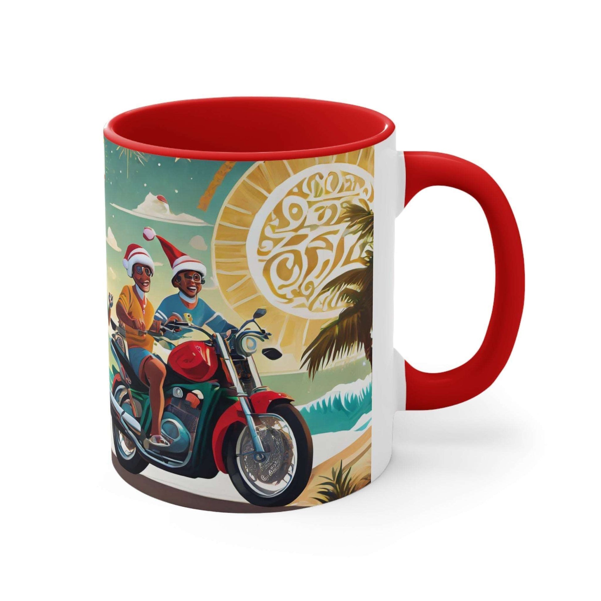 Christmas Motorcycles and Babes at the Beach Accent Coffee Mug, 11oz