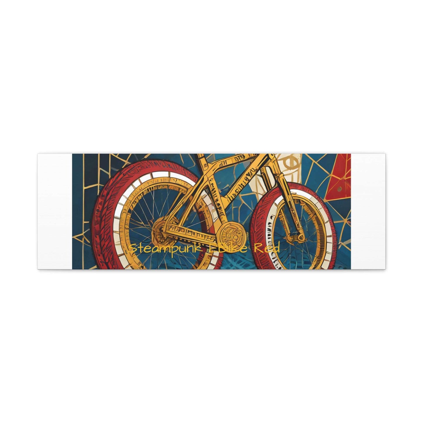 Steampunk EBike Red Gematria Canvas Gallery Wraps by Jacquie B