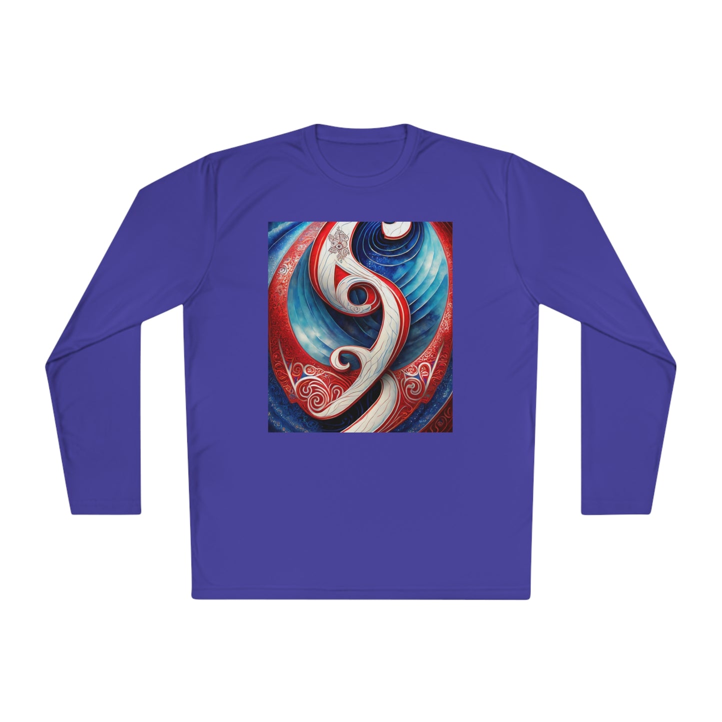 Gender-Neutral Fish Gematria PR Blue Long Sleeve Tee