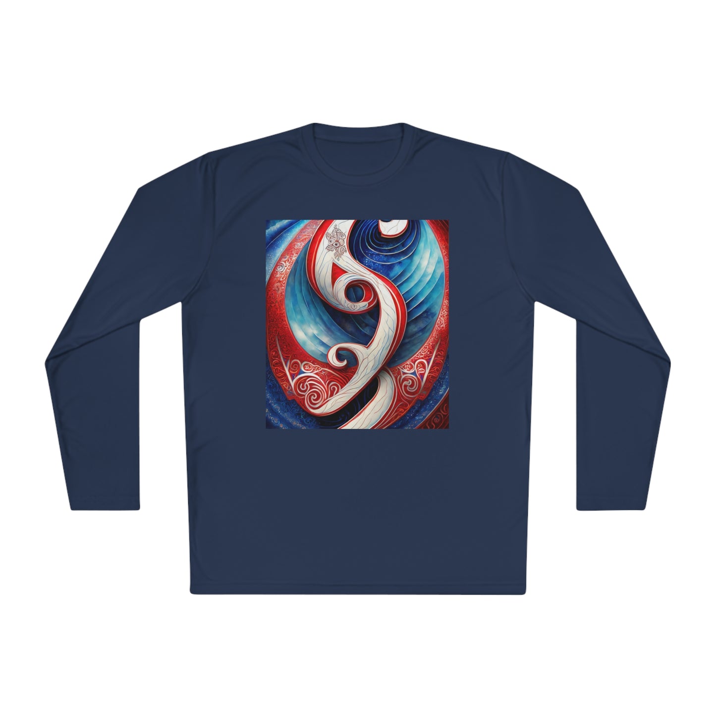 Gender-Neutral Fish Gematria PR Blue Long Sleeve Tee