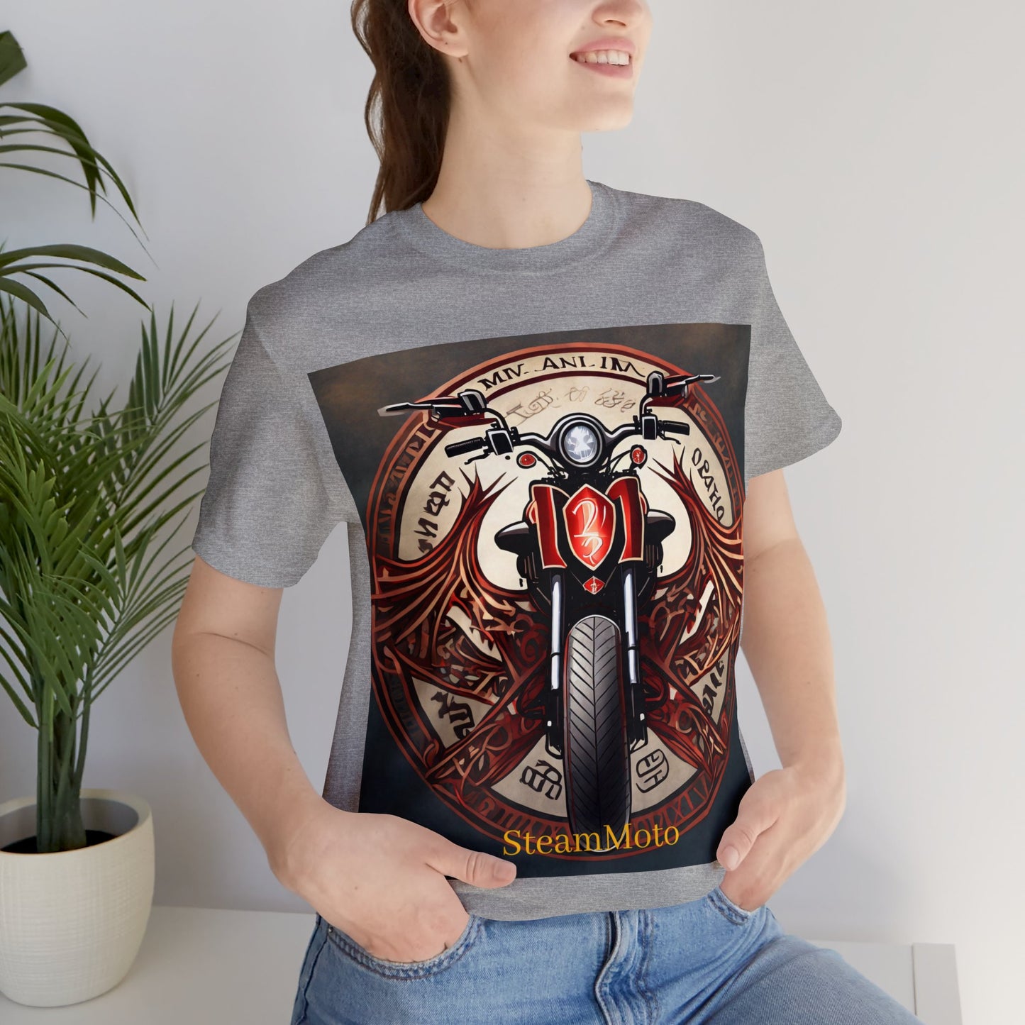 Unisex adult Jersey Short Sleeve Tee Breaking Free Steampunk Spiritual Meaning of Motorcycles tshirt