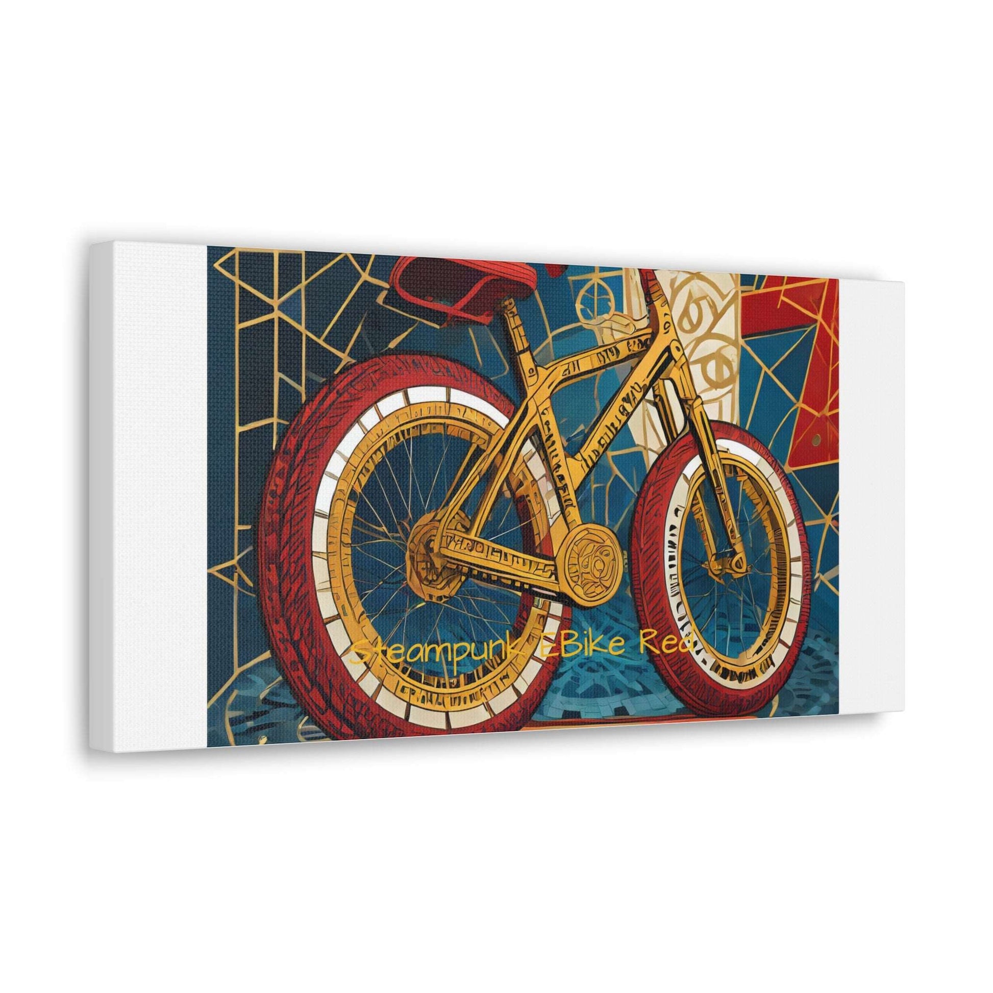 Steampunk EBike Red Gematria Canvas Gallery Wraps by Jacquie B