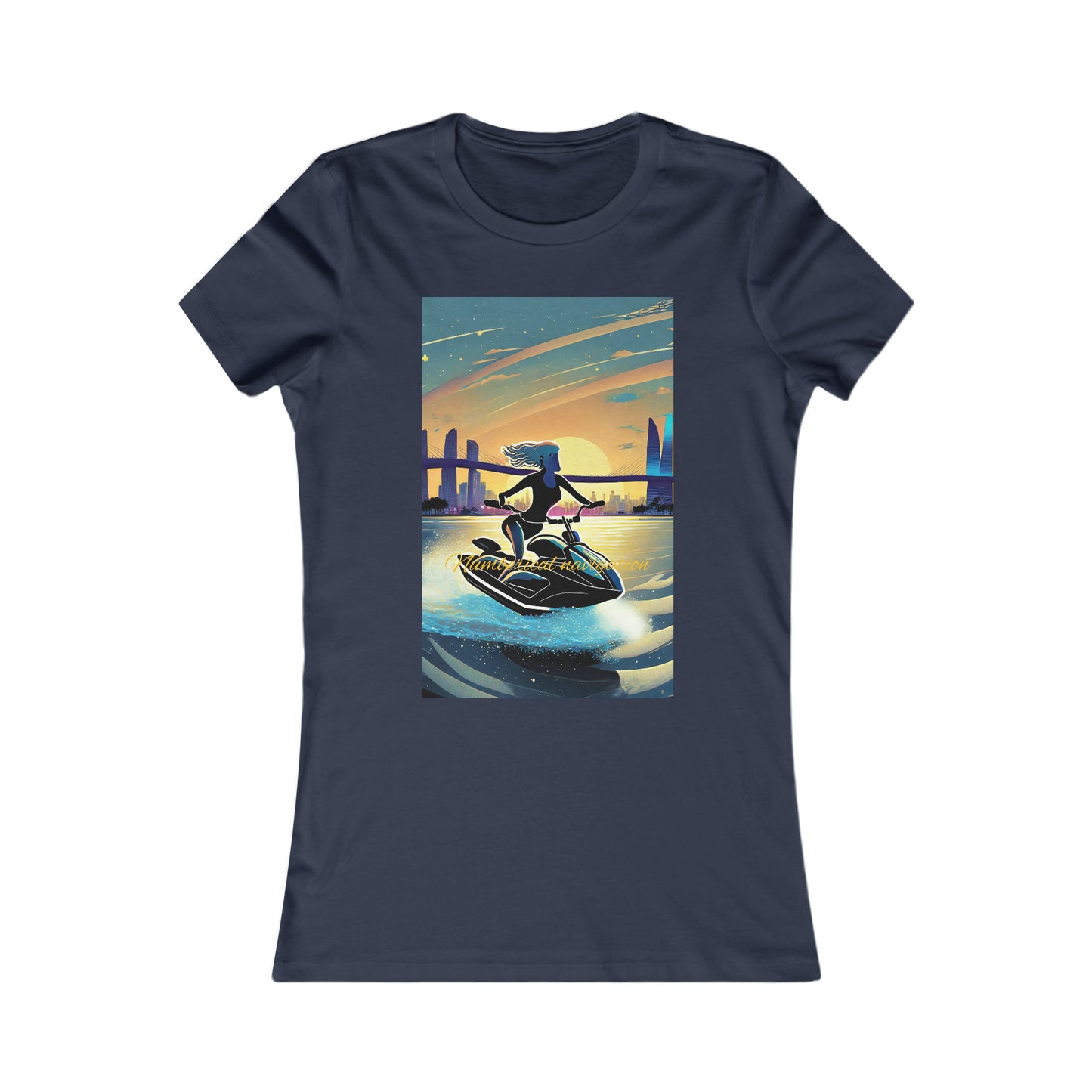 Women's Favorite Tee T shirt Numerical Tides: Gematria-Infused Jet Ski Journeys