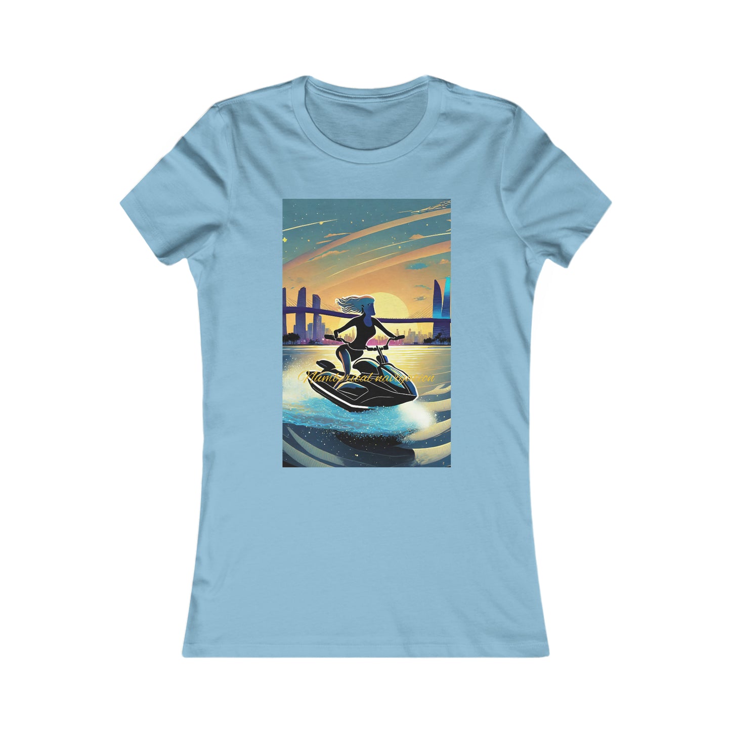 Women's Favorite Tee T shirt Numerical Tides: Gematria-Infused Jet Ski Journeys