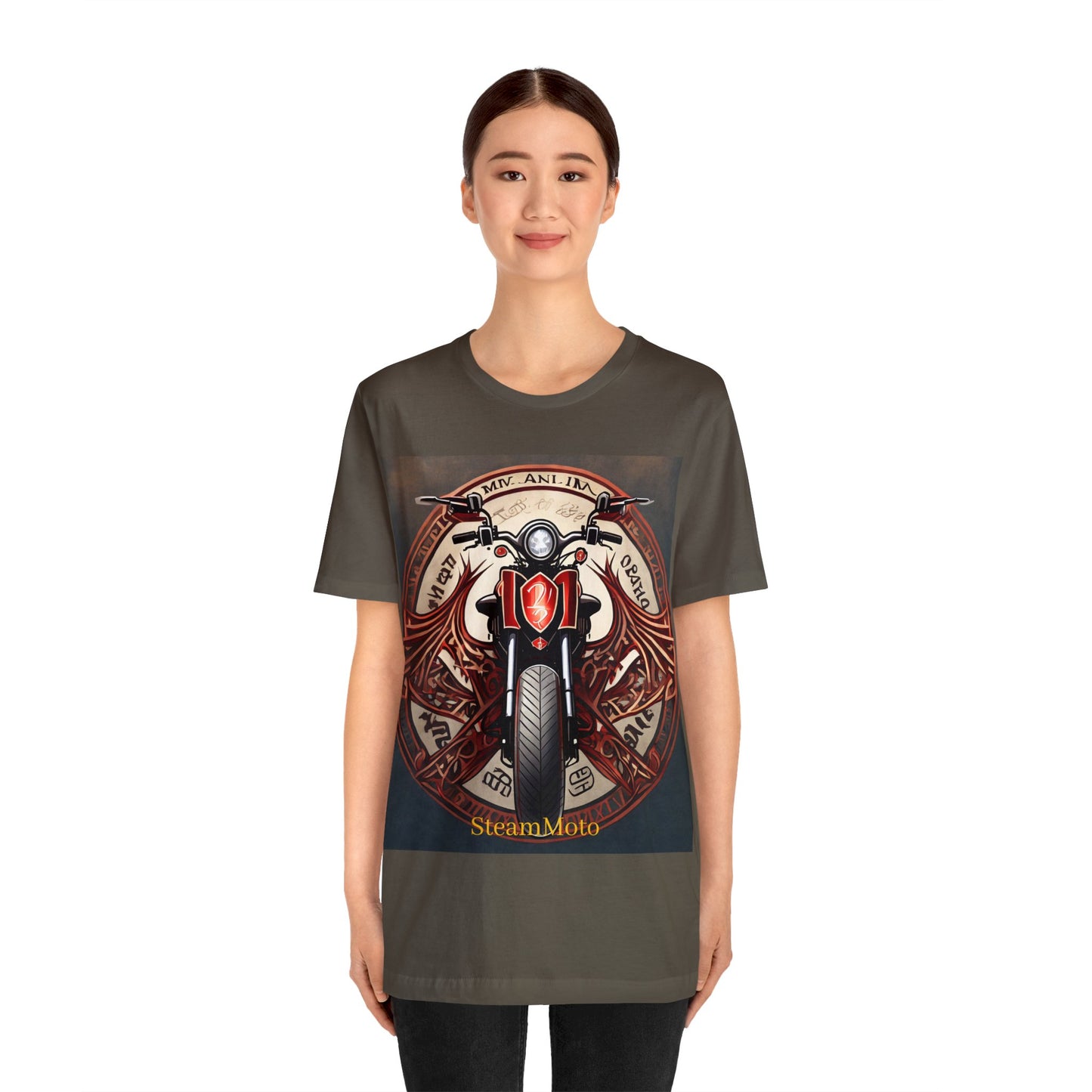 Unisex adult Jersey Short Sleeve Tee Breaking Free Steampunk Spiritual Meaning of Motorcycles tshirt