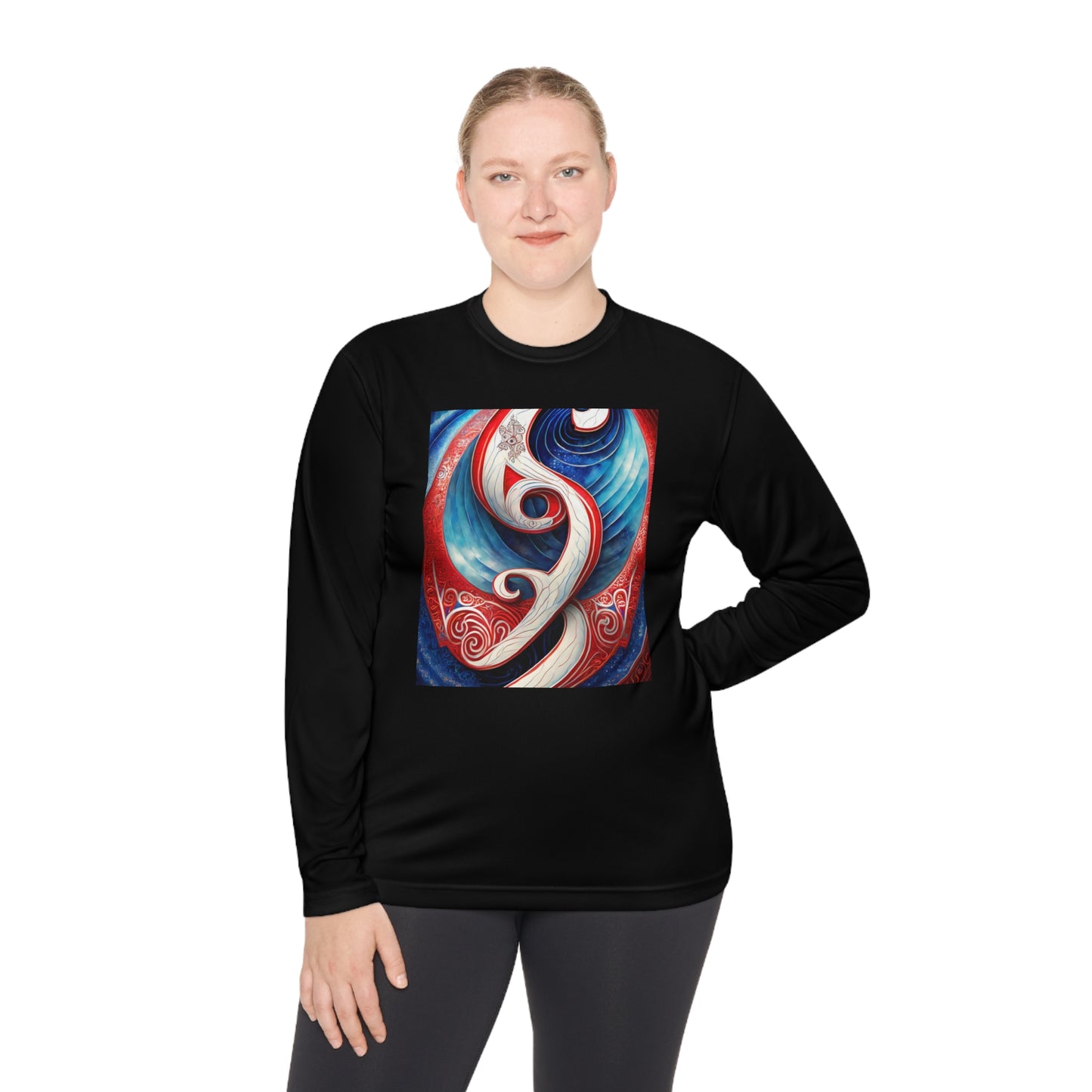 Gender-Neutral Fish Gematria PR Blue Long Sleeve Tee