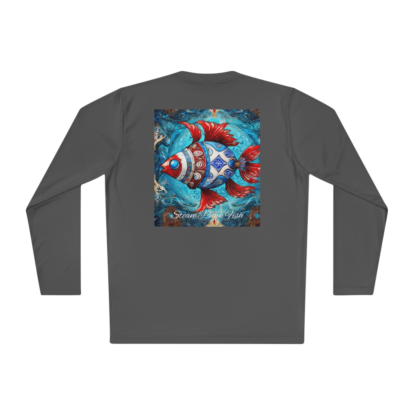 Gender-Neutral Fish Gematria PR Blue Long Sleeve Tee