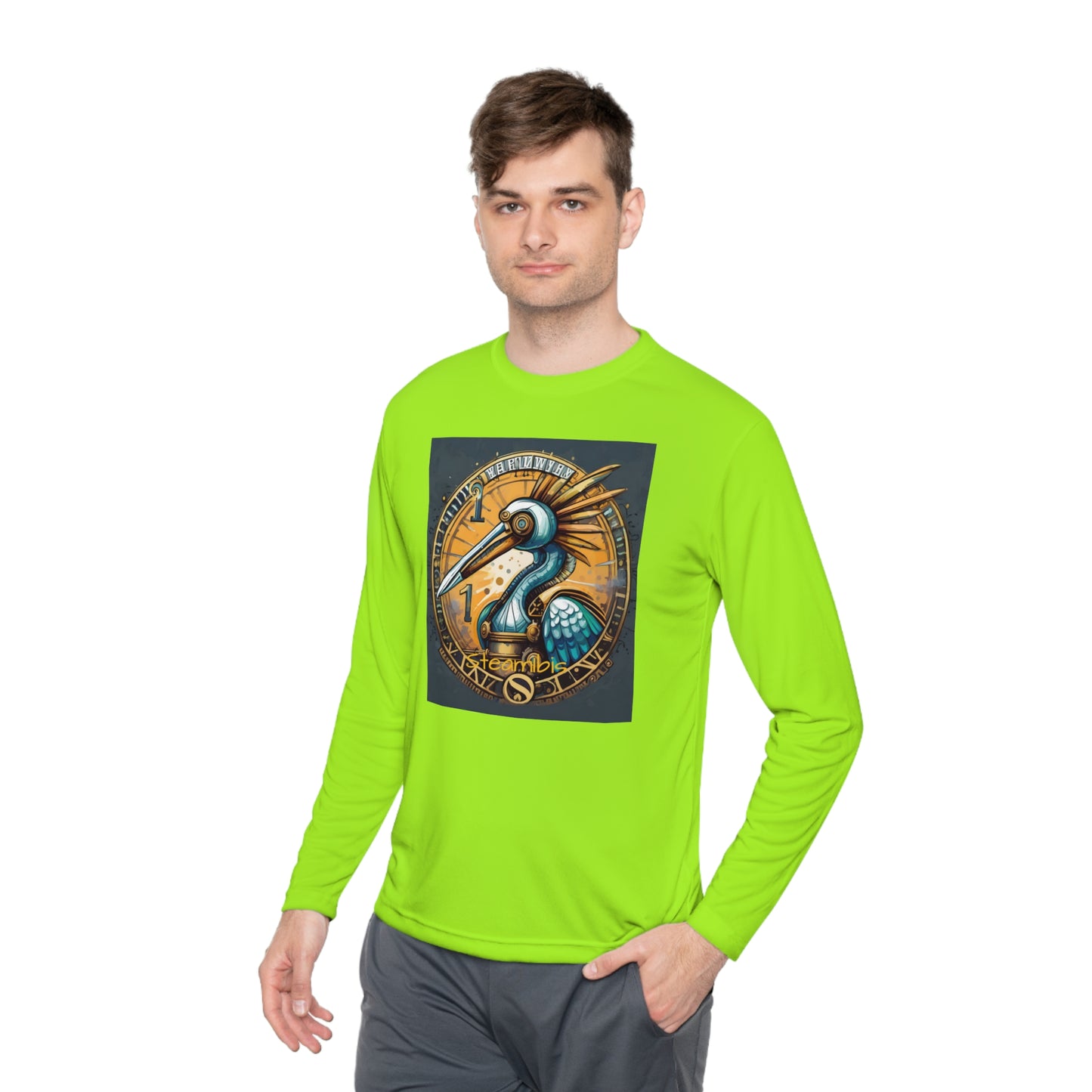 Unisex Adult Lightweight Long Sleeve Tee Steampunk Gematria Ibis Avian Vintage collection