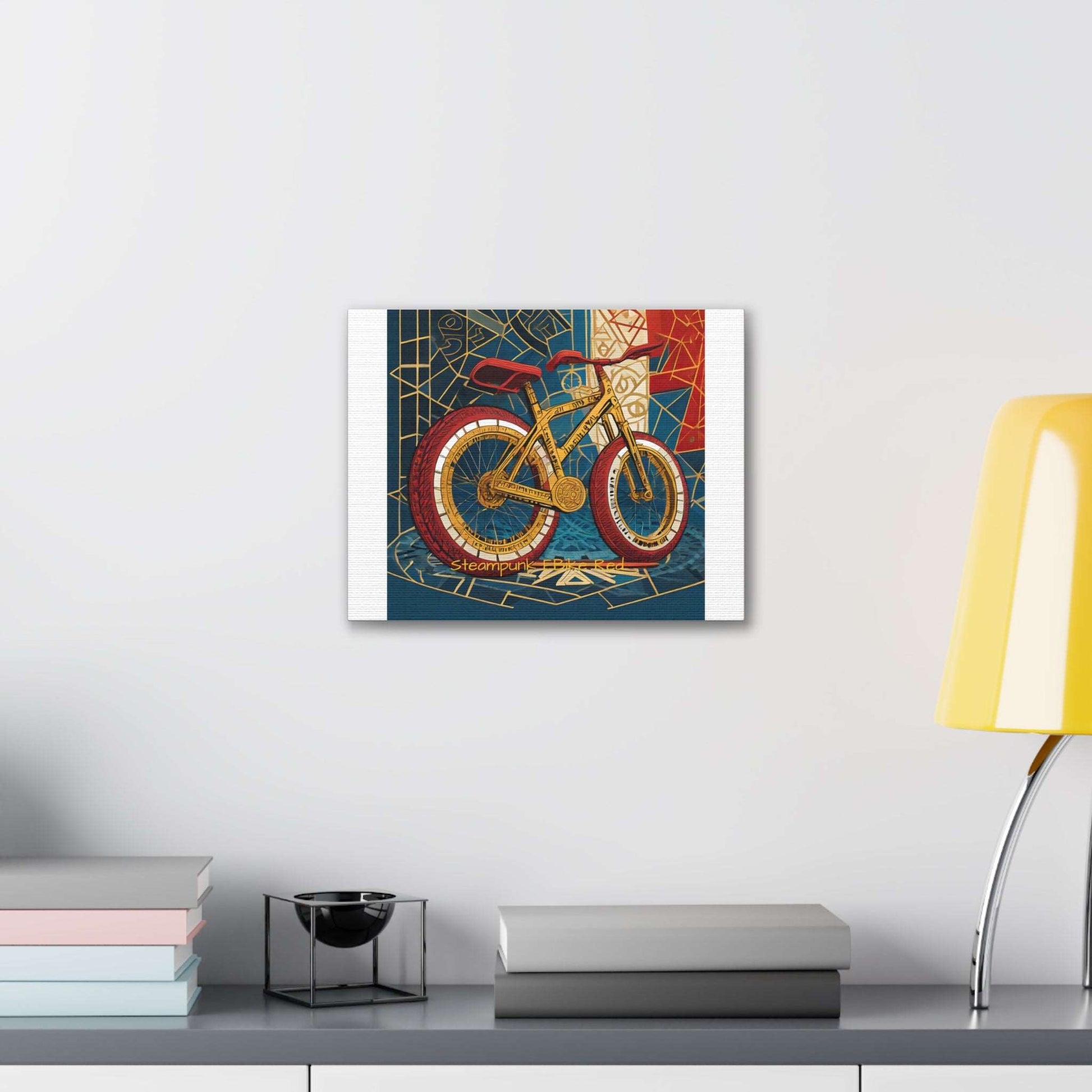 Steampunk EBike Red Gematria Canvas Gallery Wraps by Jacquie B