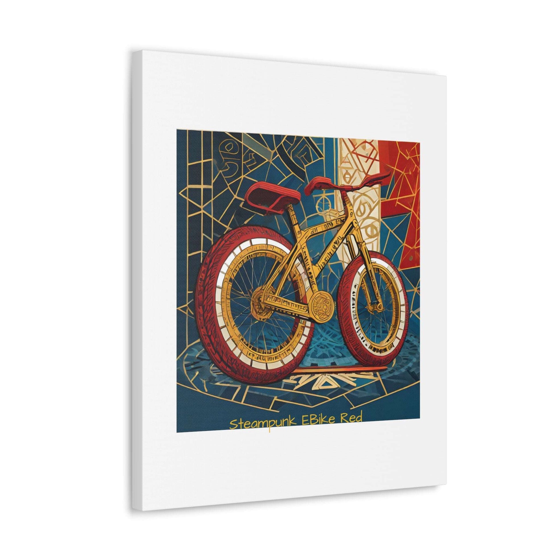 Steampunk EBike Red Gematria Canvas Gallery Wraps by Jacquie B