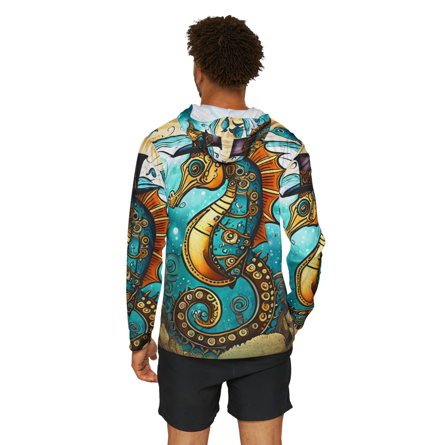 Unisex Adult  Sports Warmup Hoodie Steampunk Seahorse Gematria