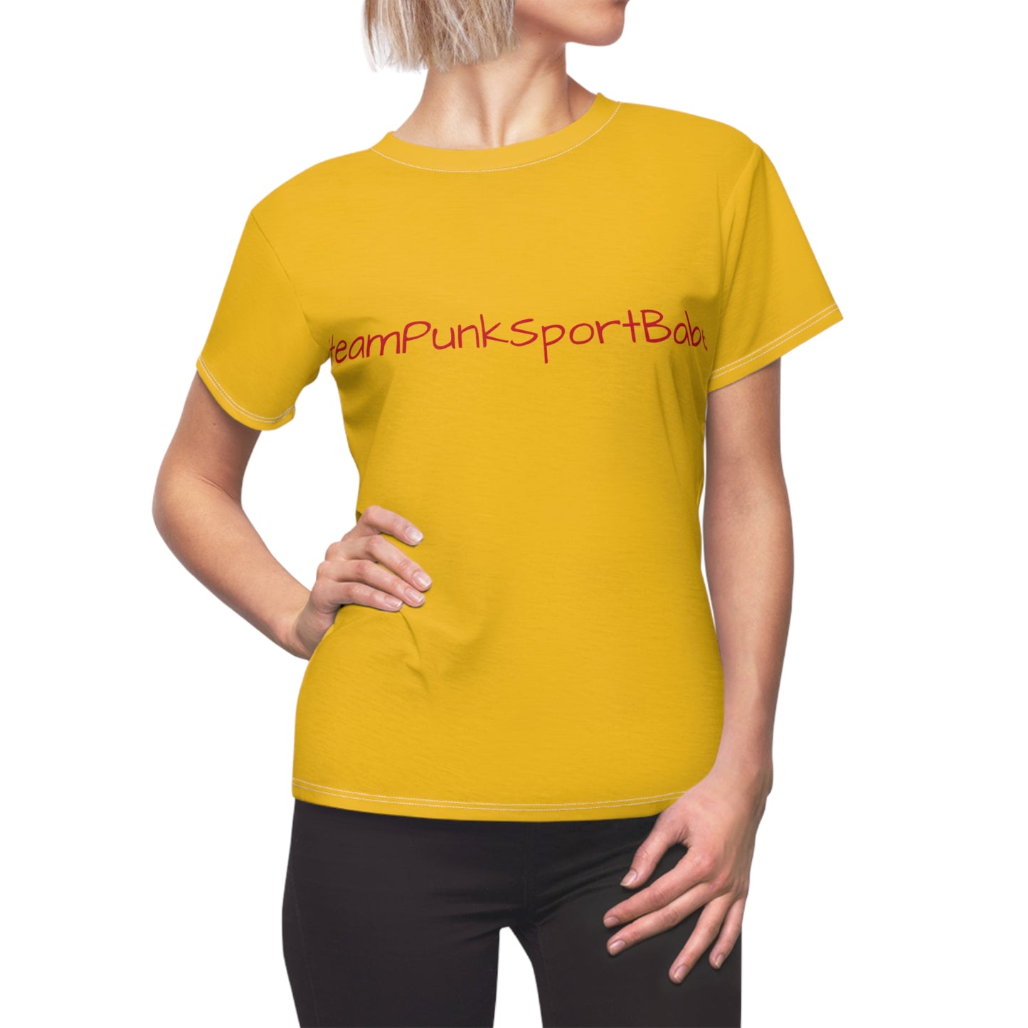 SteamPunk SportBabe Yellow Women's Cut & Sew Tee (AOP)