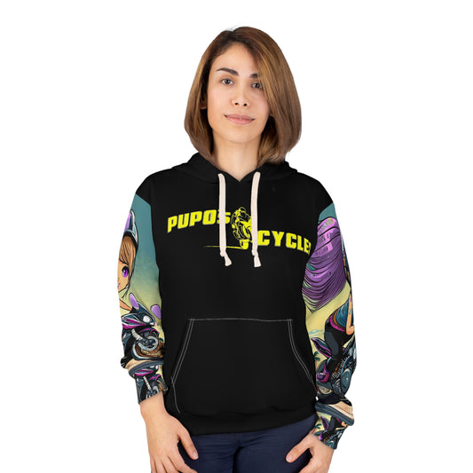 Women's Pullover Hoodie AOP Pupo's Cycle's Steam Punk Sports Moto