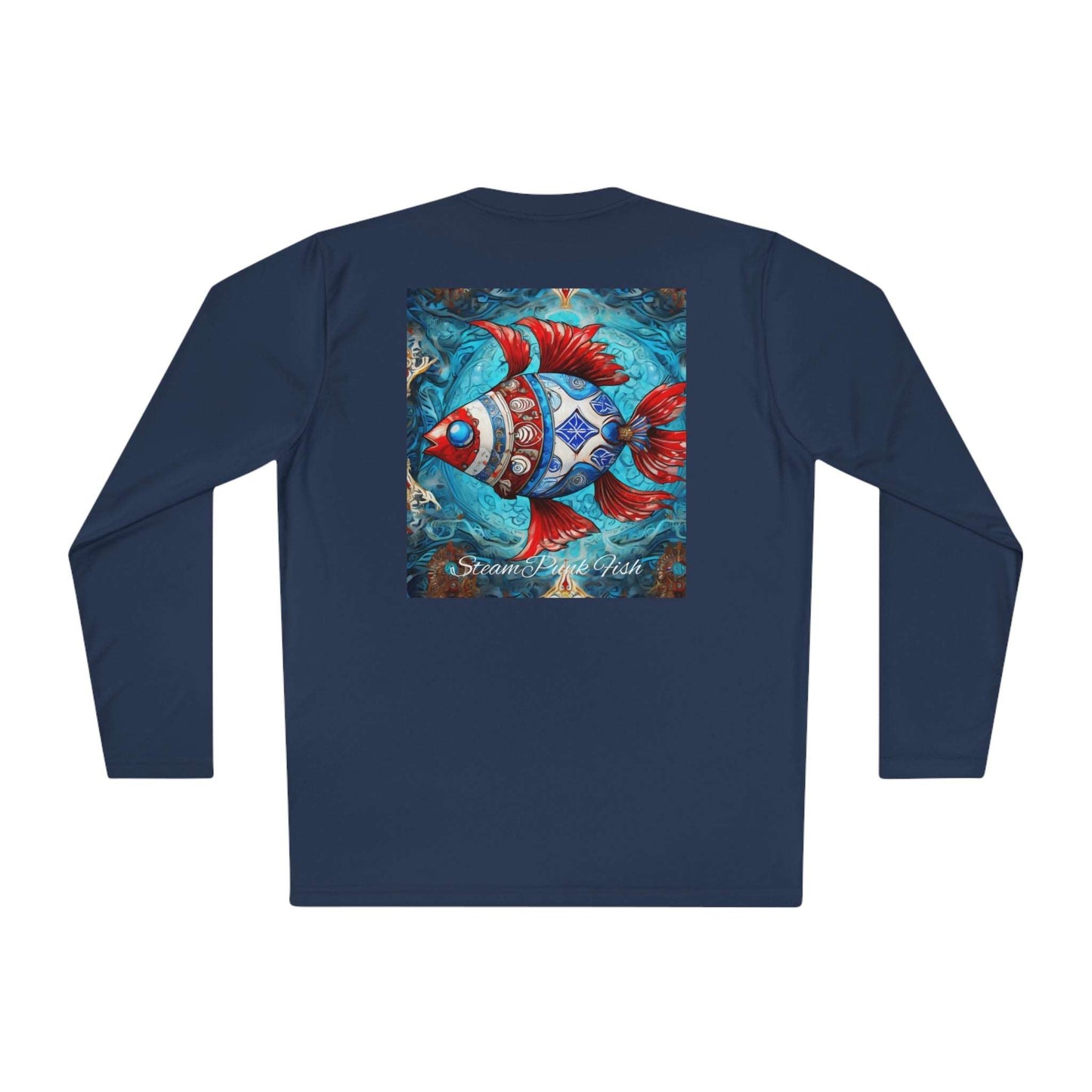 Gender-Neutral Fish Gematria PR Blue Long Sleeve Tee