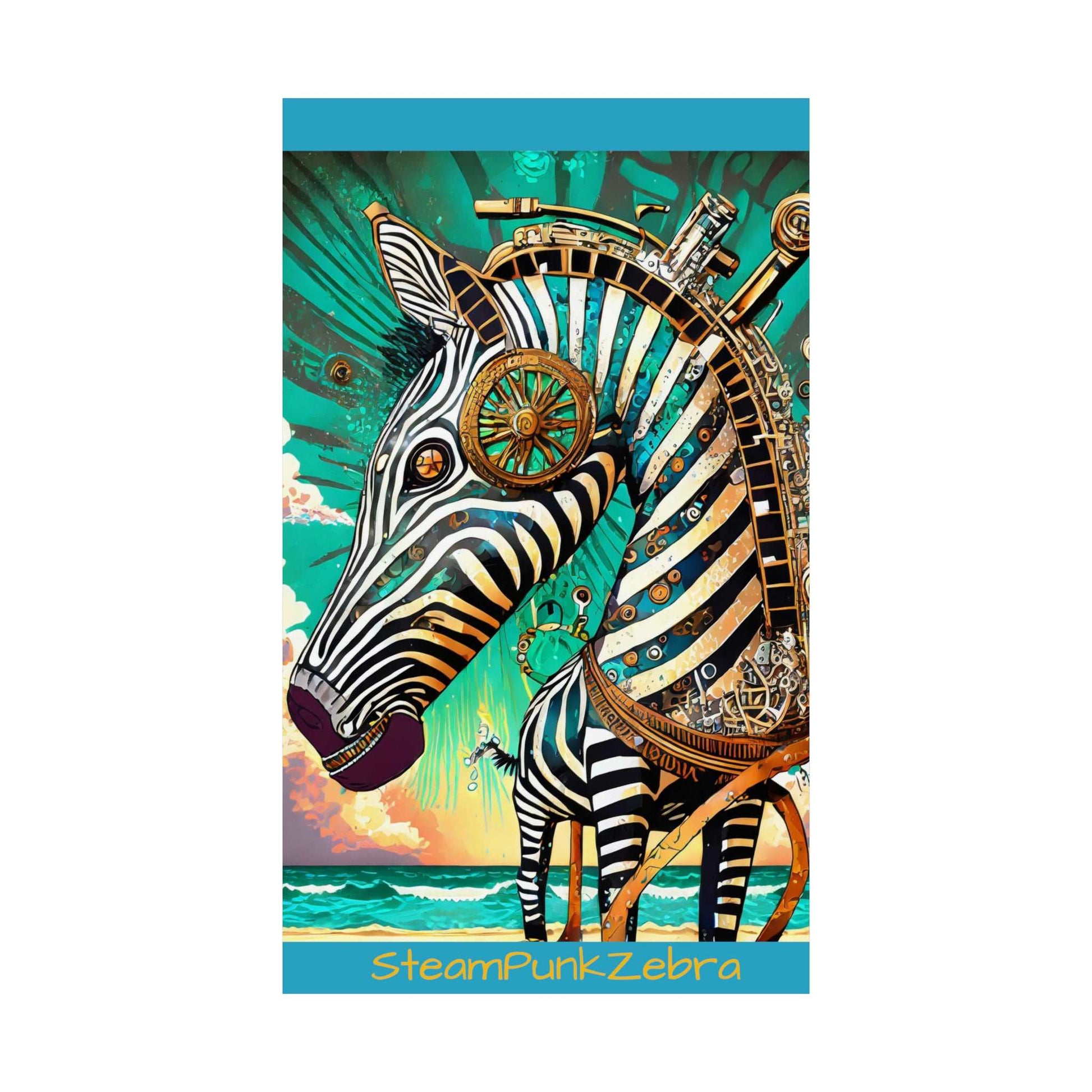 Matte Vertical Posters Steam Punk Mystical Zebra