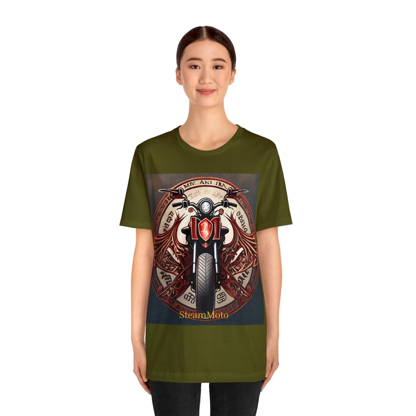 Unisex adult Jersey Short Sleeve Tee Breaking Free Steampunk Spiritual Meaning of Motorcycles tshirt