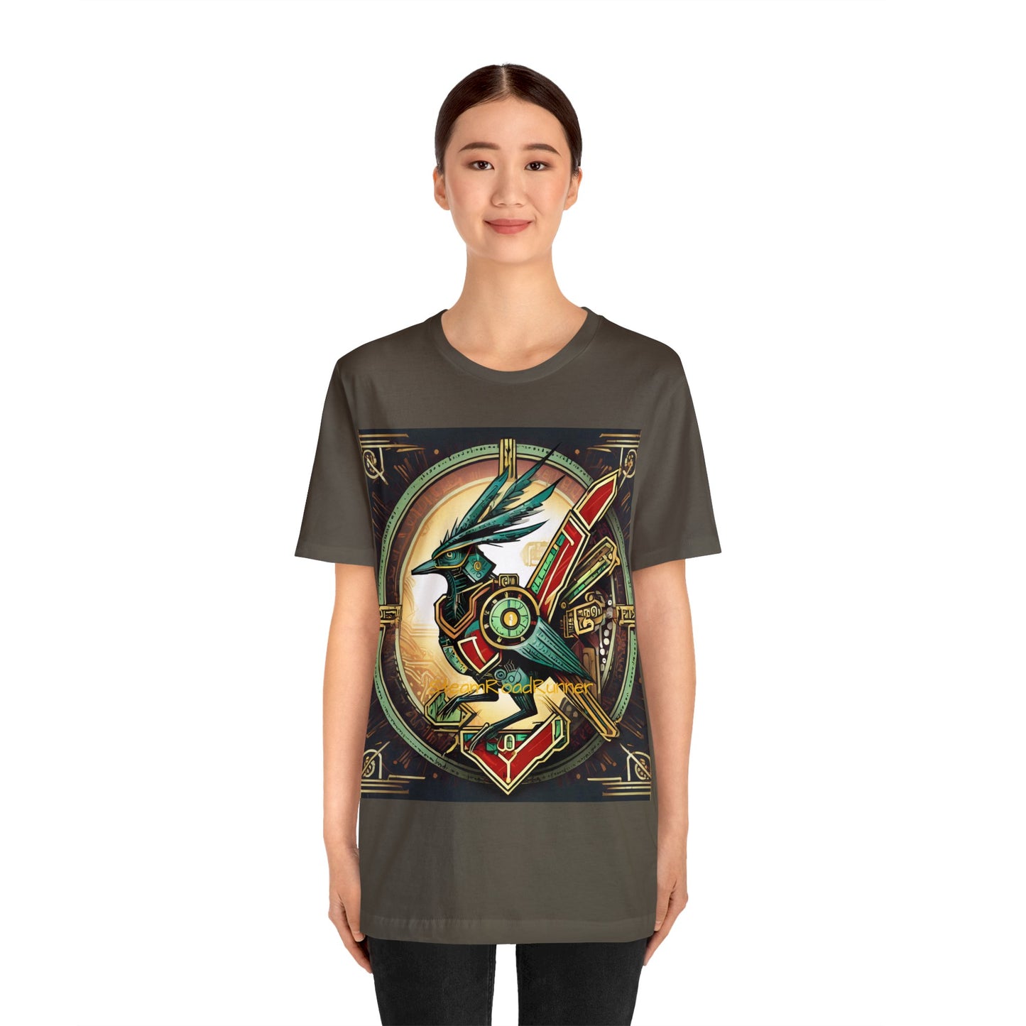 Unisex Adult Jersey Short Sleeve Tee Steam Punk Avian Road Runner t-shirt