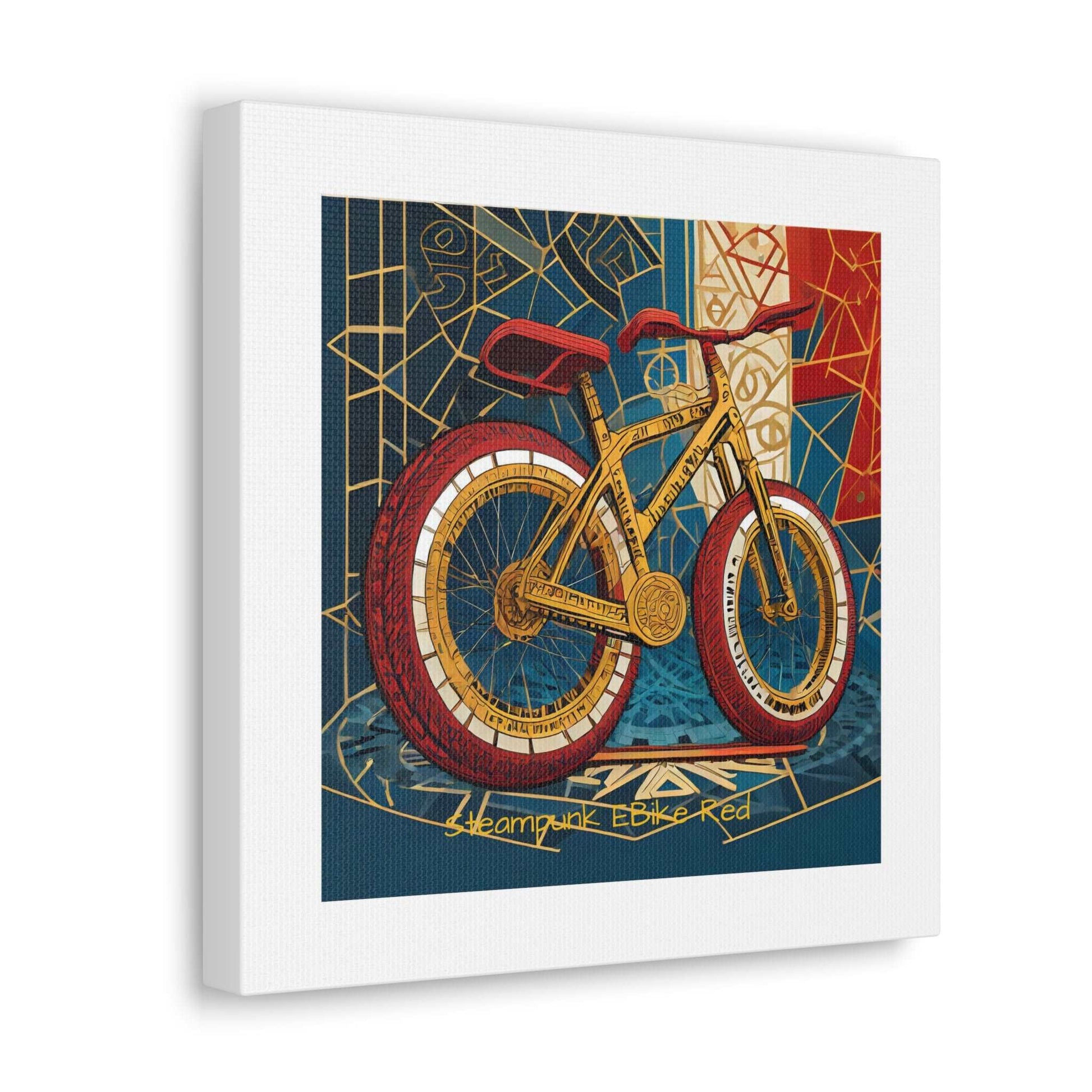 Steampunk EBike Red Gematria Canvas Gallery Wraps by Jacquie B