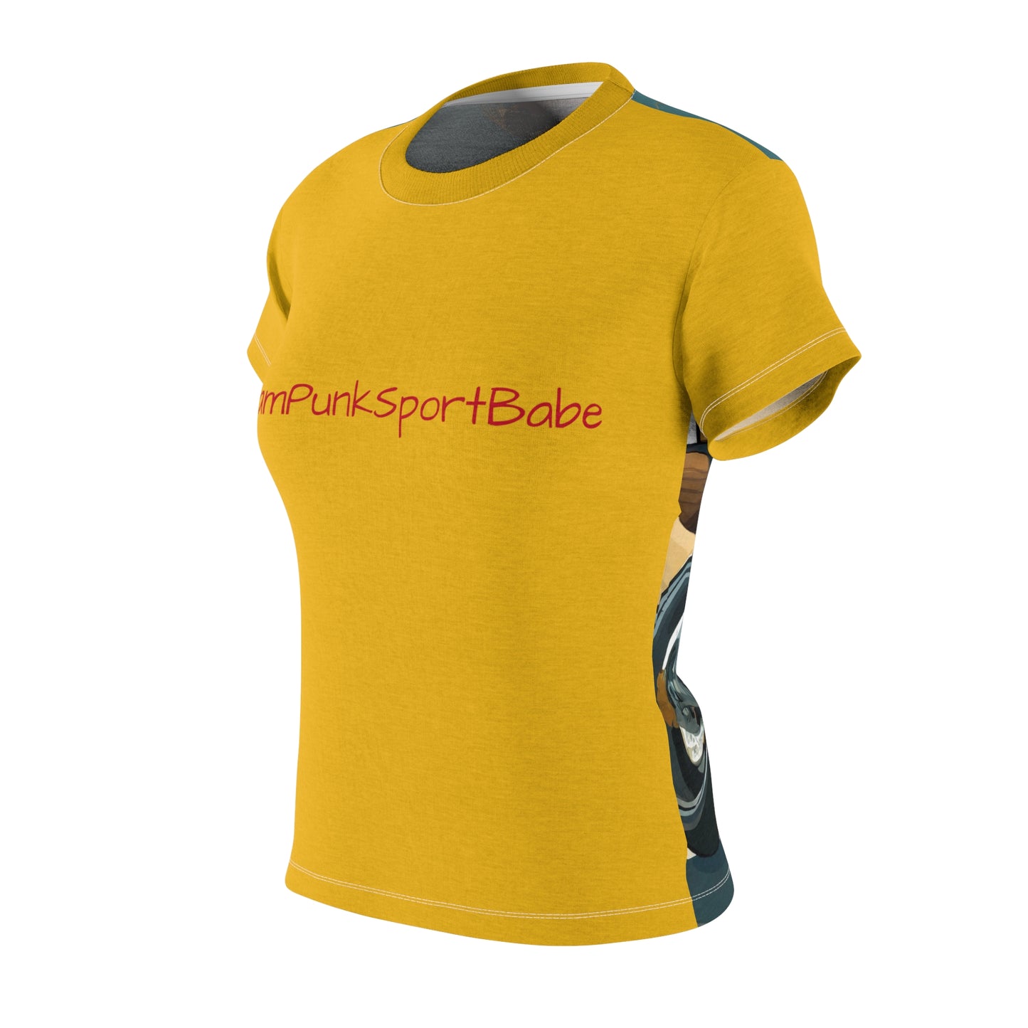 SteamPunk SportBabe Yellow Women's Cut & Sew Tee (AOP)