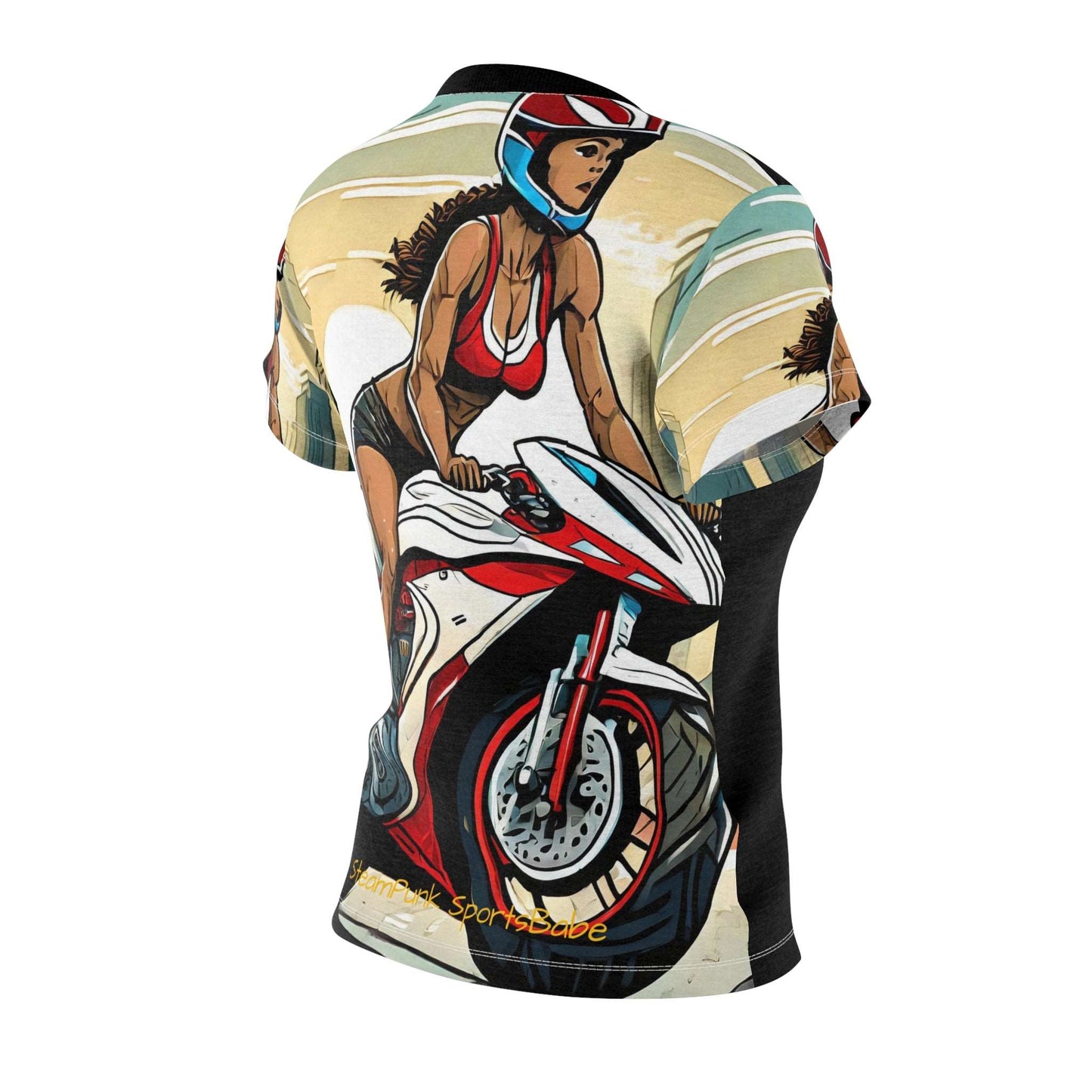 Women's AOP Motorcycle Themed Sports Jersey - Steam Punk Moto Style tshirt