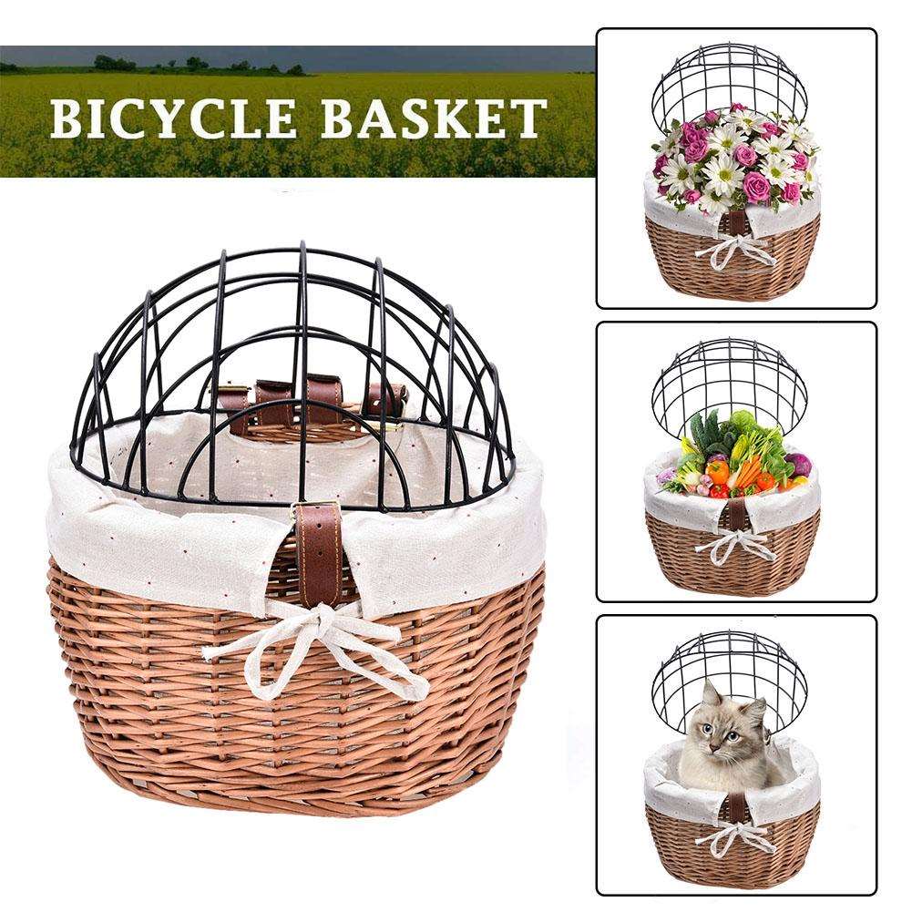 Pet bicycle Basket With Iron Frame Wicker Handmade Willow Heyang Industrial Co., Ltd