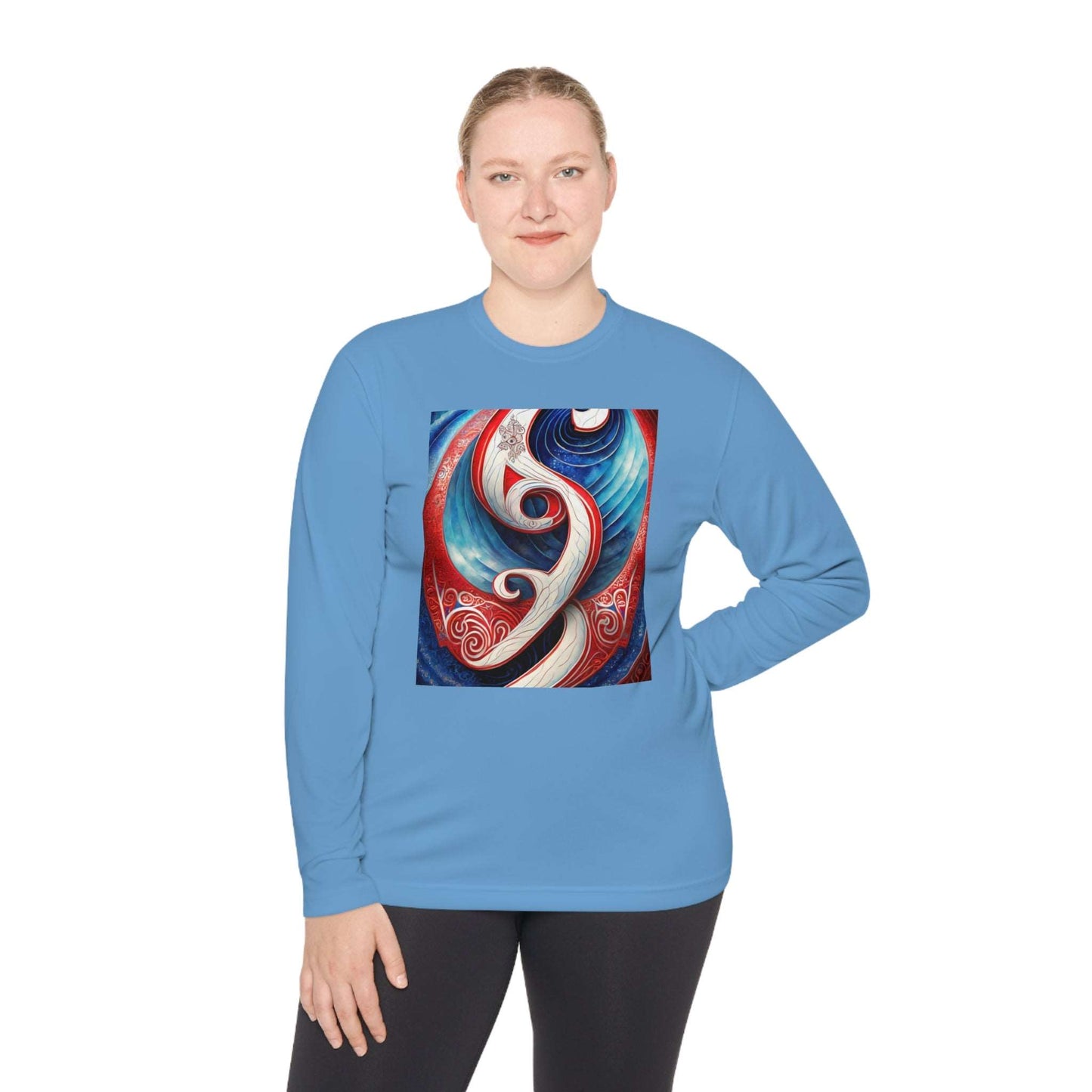 Gender-Neutral Fish Gematria PR Blue Long Sleeve Tee