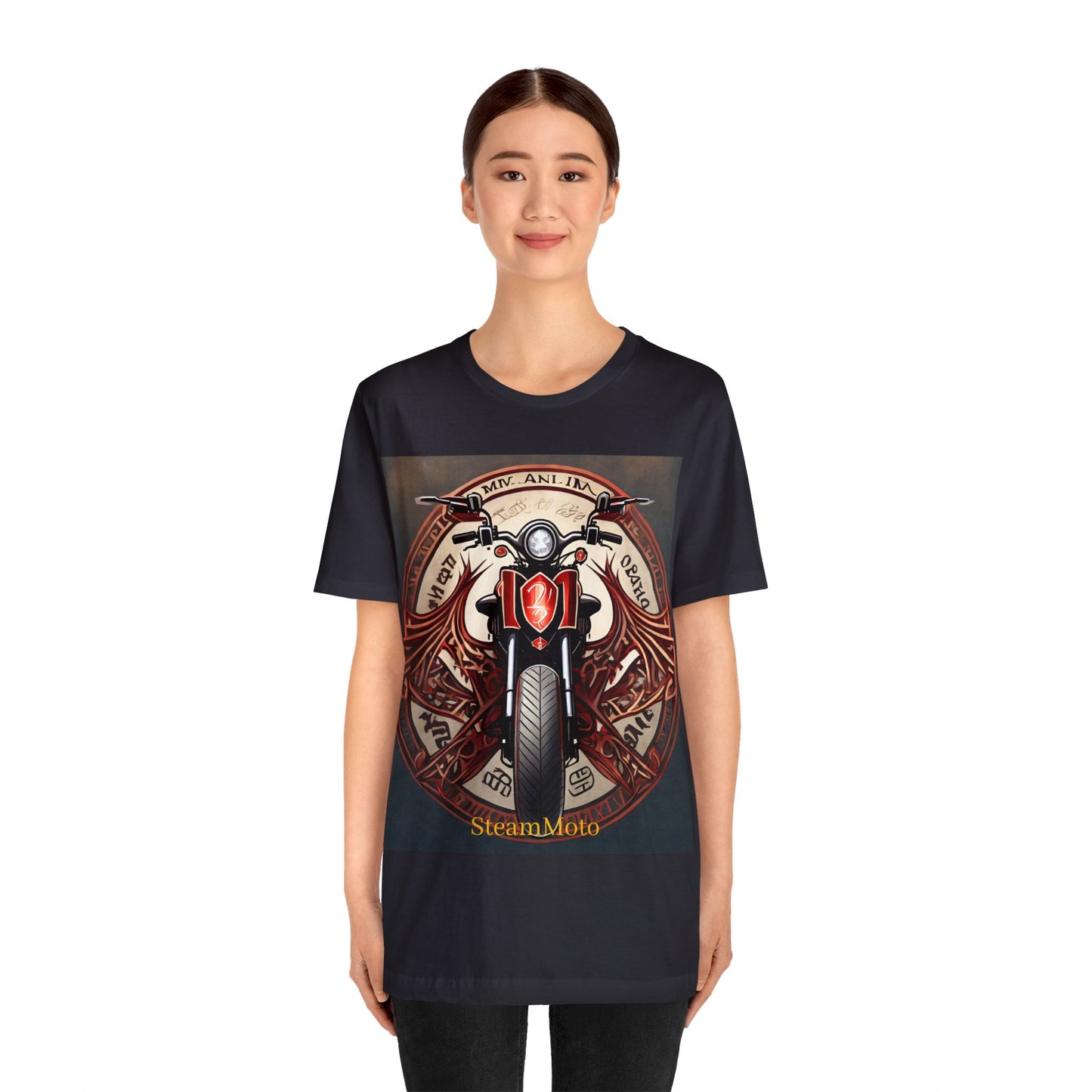 Unisex adult Jersey Short Sleeve Tee Breaking Free Steampunk Spiritual Meaning of Motorcycles tshirt